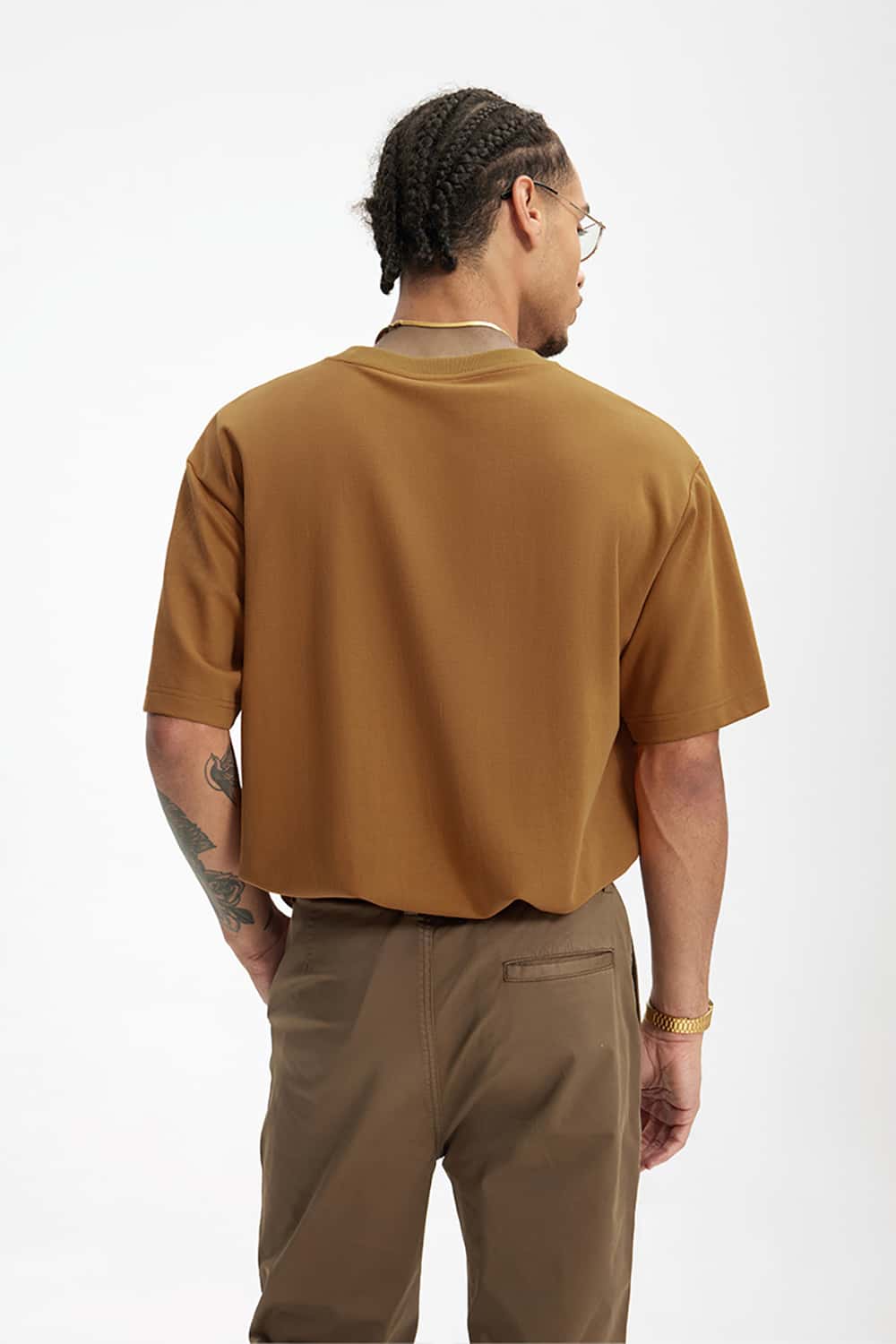 Double-Sided Solid Color Basic Versatile Short Sleeve T-Shirt