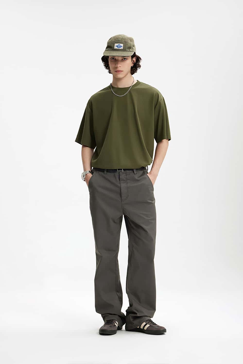 Double-Sided Solid Color Basic Versatile Short Sleeve T-Shirt