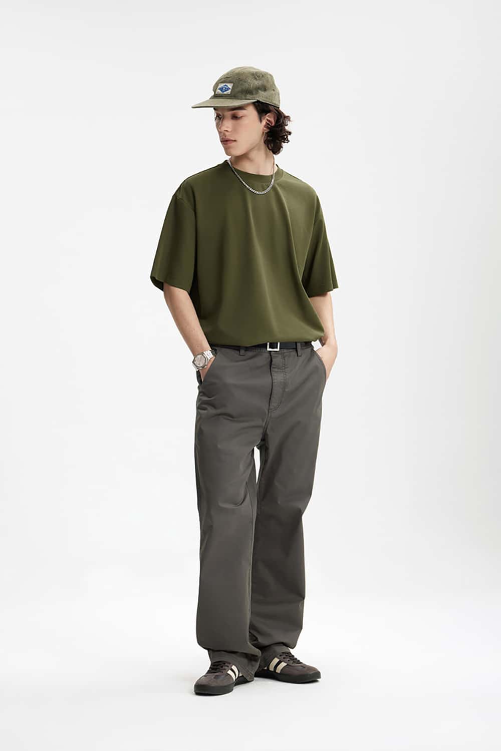 Double-Sided Solid Color Basic Versatile Short Sleeve T-Shirt