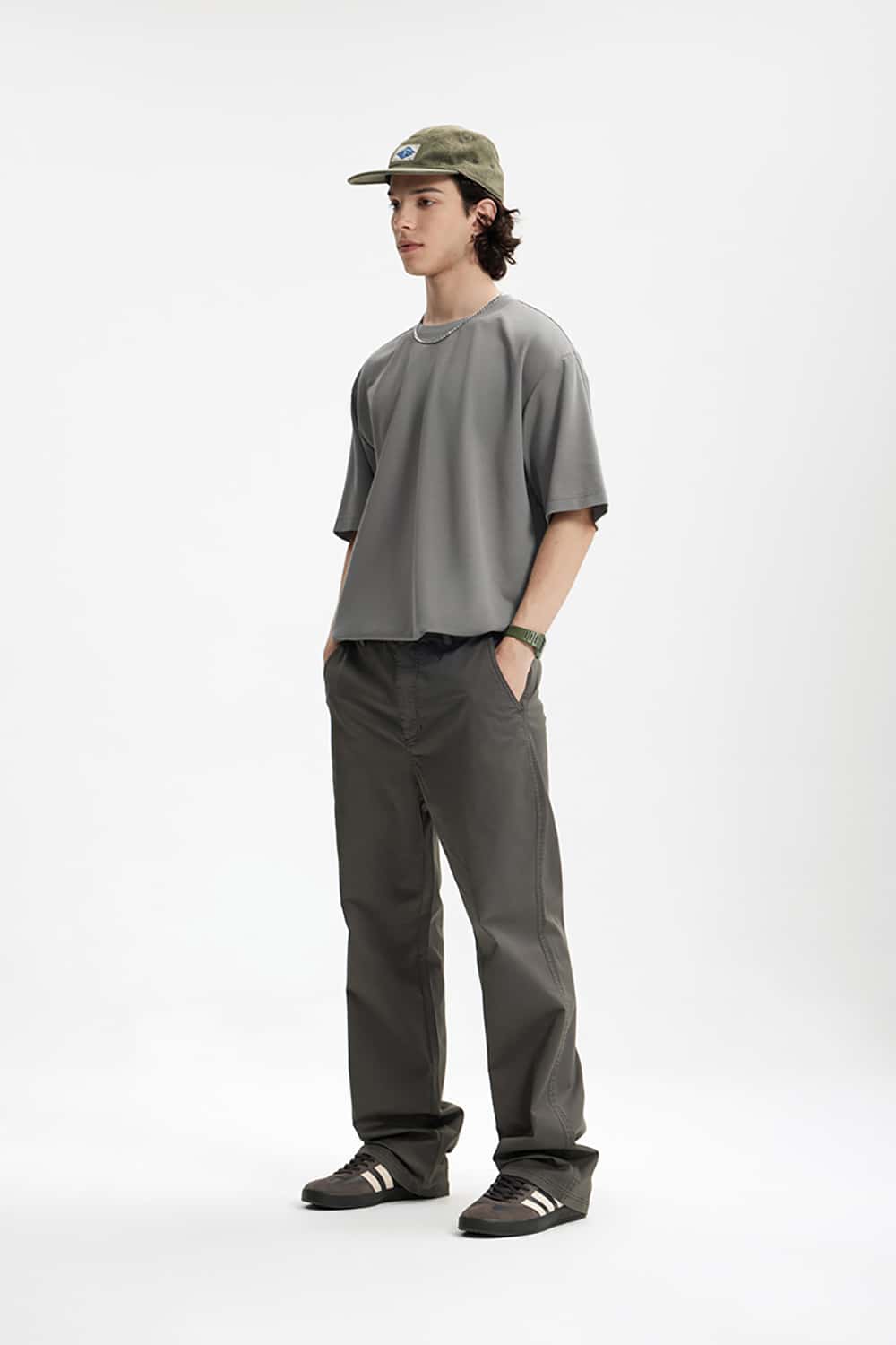 Double-Sided Solid Color Basic Versatile Short Sleeve T-Shirt