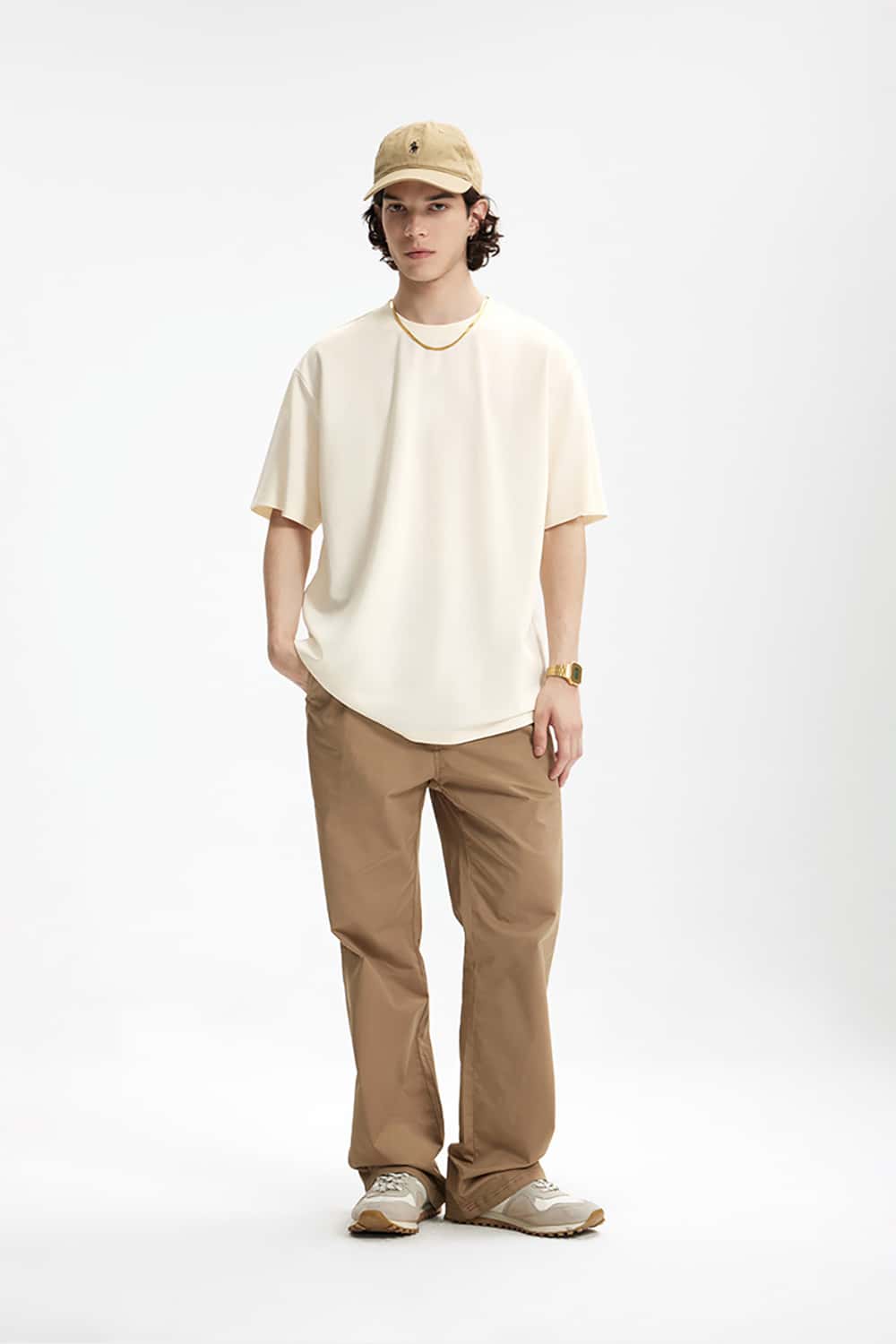 Double-Sided Solid Color Basic Versatile Short Sleeve T-Shirt