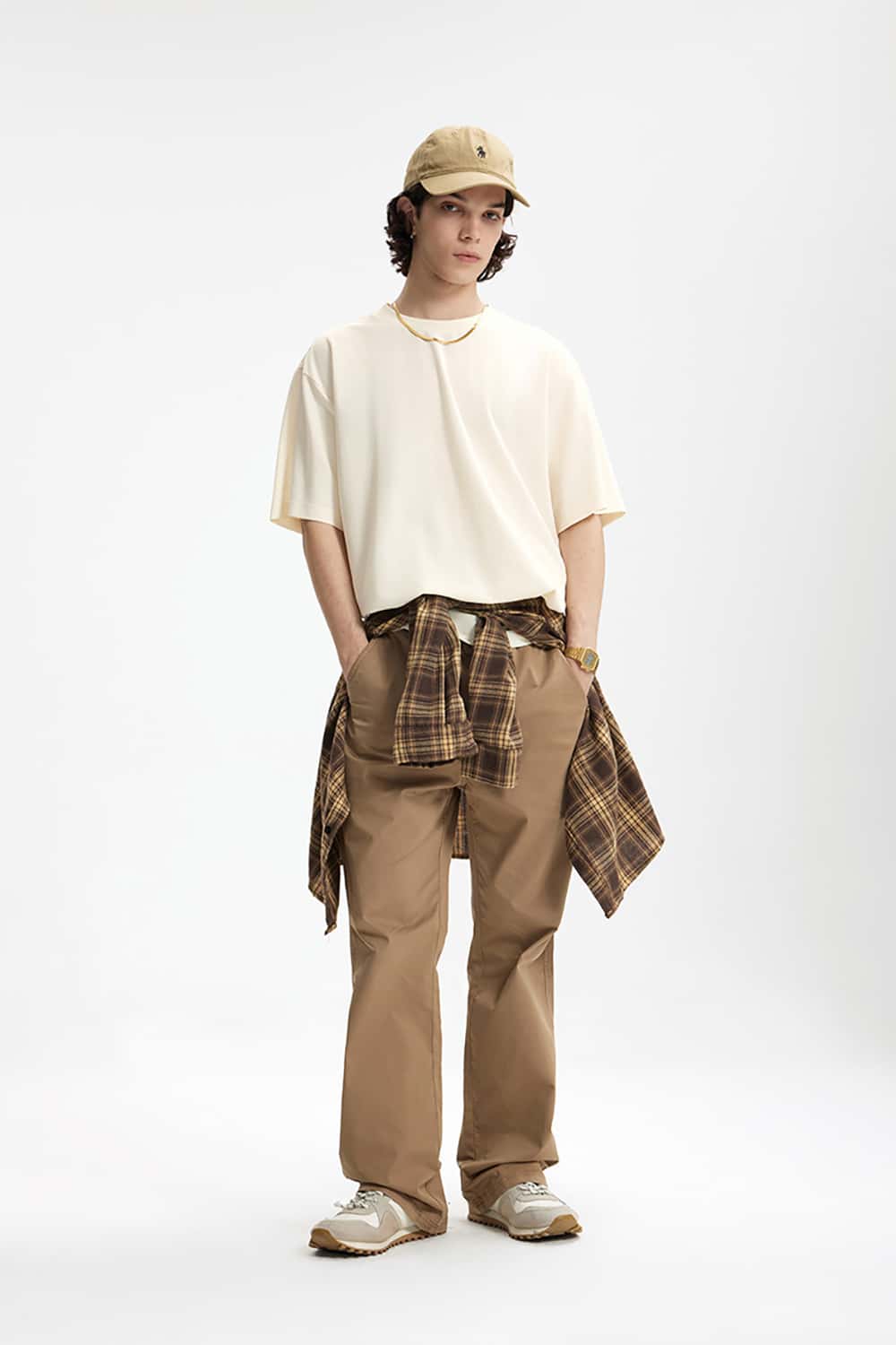 Double-Sided Solid Color Basic Versatile Short Sleeve T-Shirt
