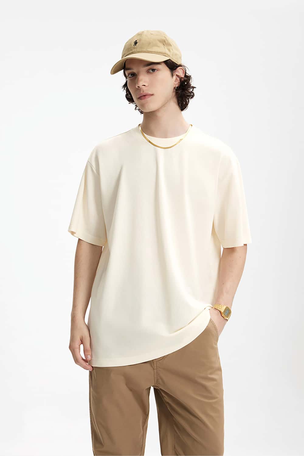 Double-Sided Solid Color Basic Versatile Short Sleeve T-Shirt