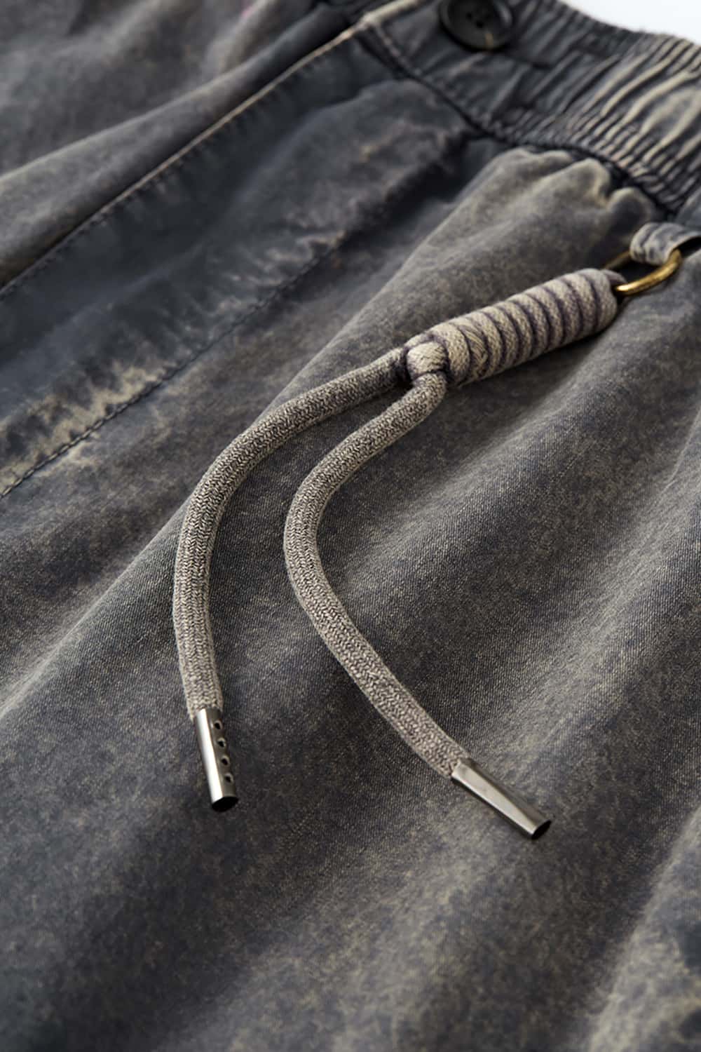 Wall Pattern Washed Cargo Pants - Streetwear Loose Casual Long Trousers