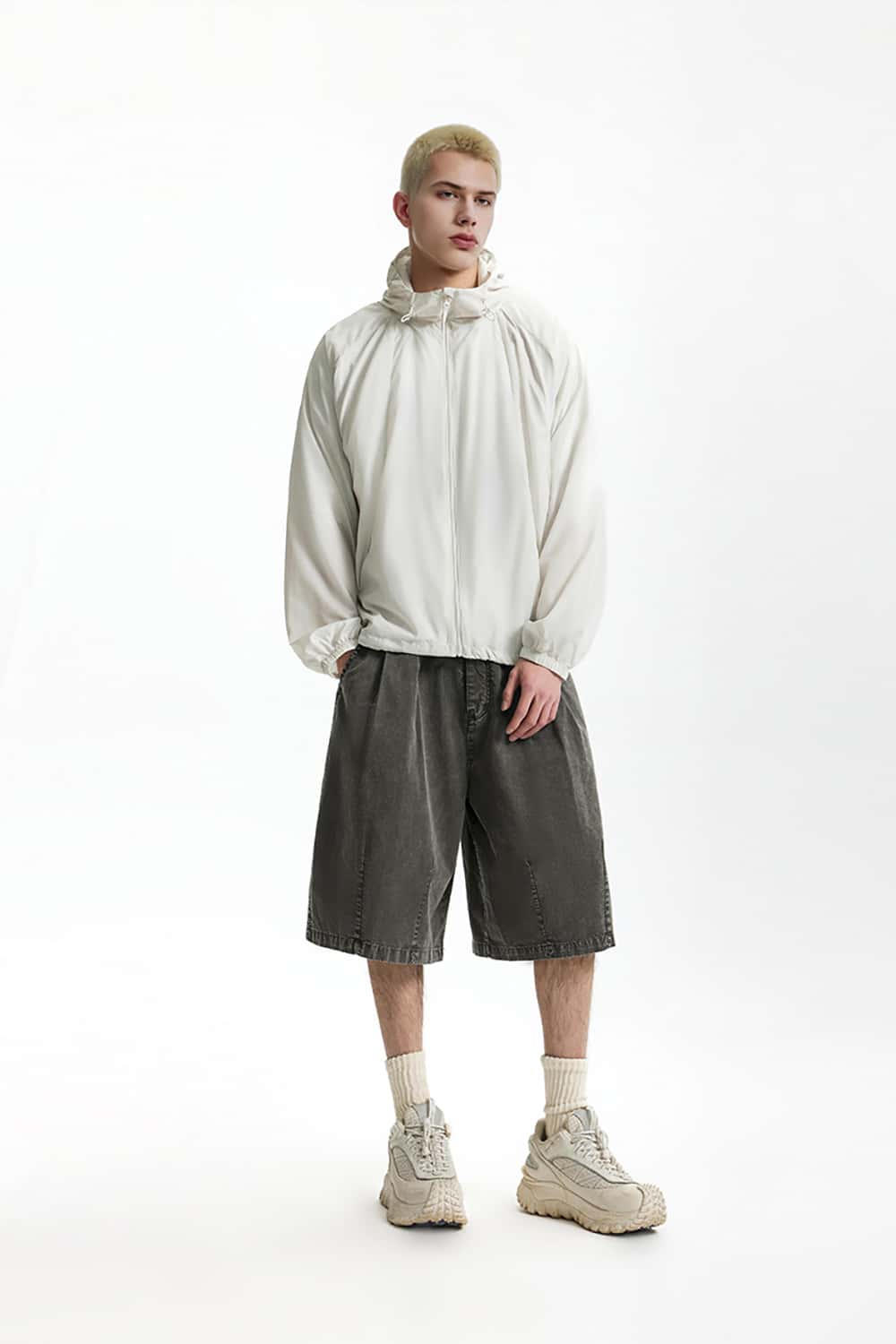 Streetwear Washed Cargo Shorts - Casual Mid-Length Utility Shorts