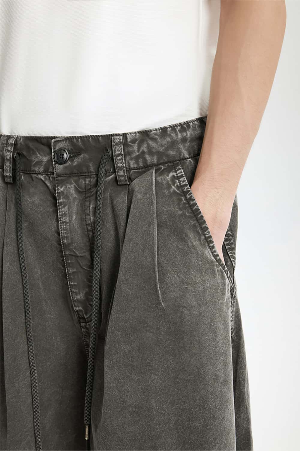 Streetwear Washed Cargo Shorts - Casual Mid-Length Utility Shorts