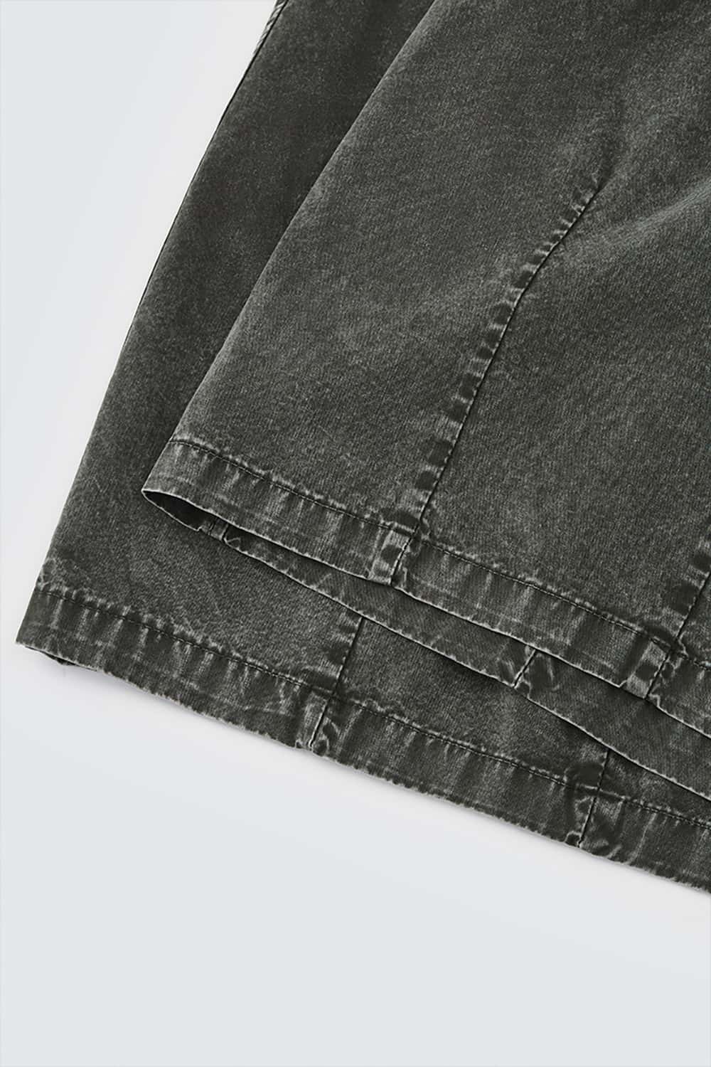 Streetwear Washed Cargo Shorts - Casual Mid-Length Utility Shorts