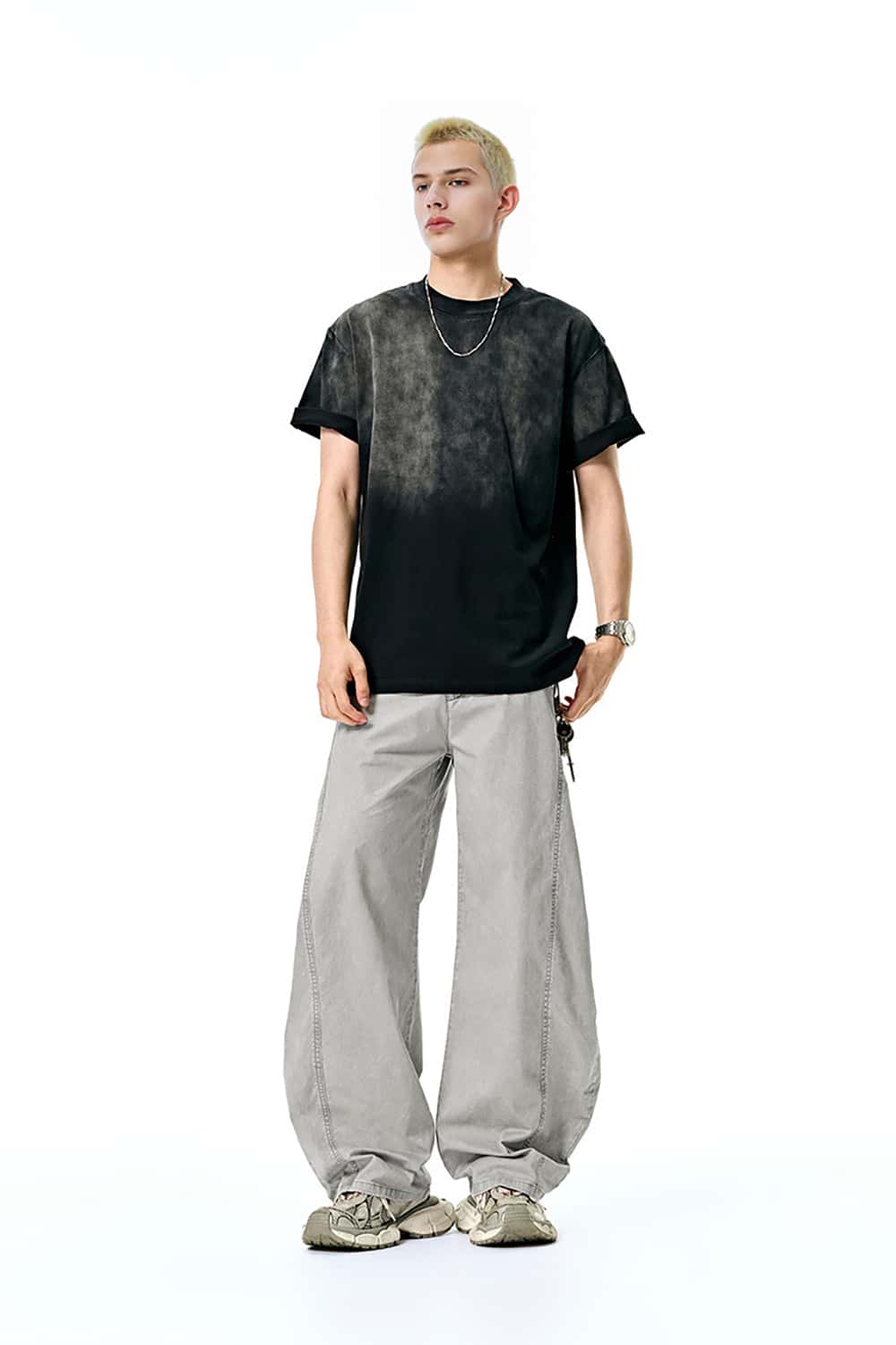 Washed Baggy Cargo Pants - Wide Leg Casual Trousers