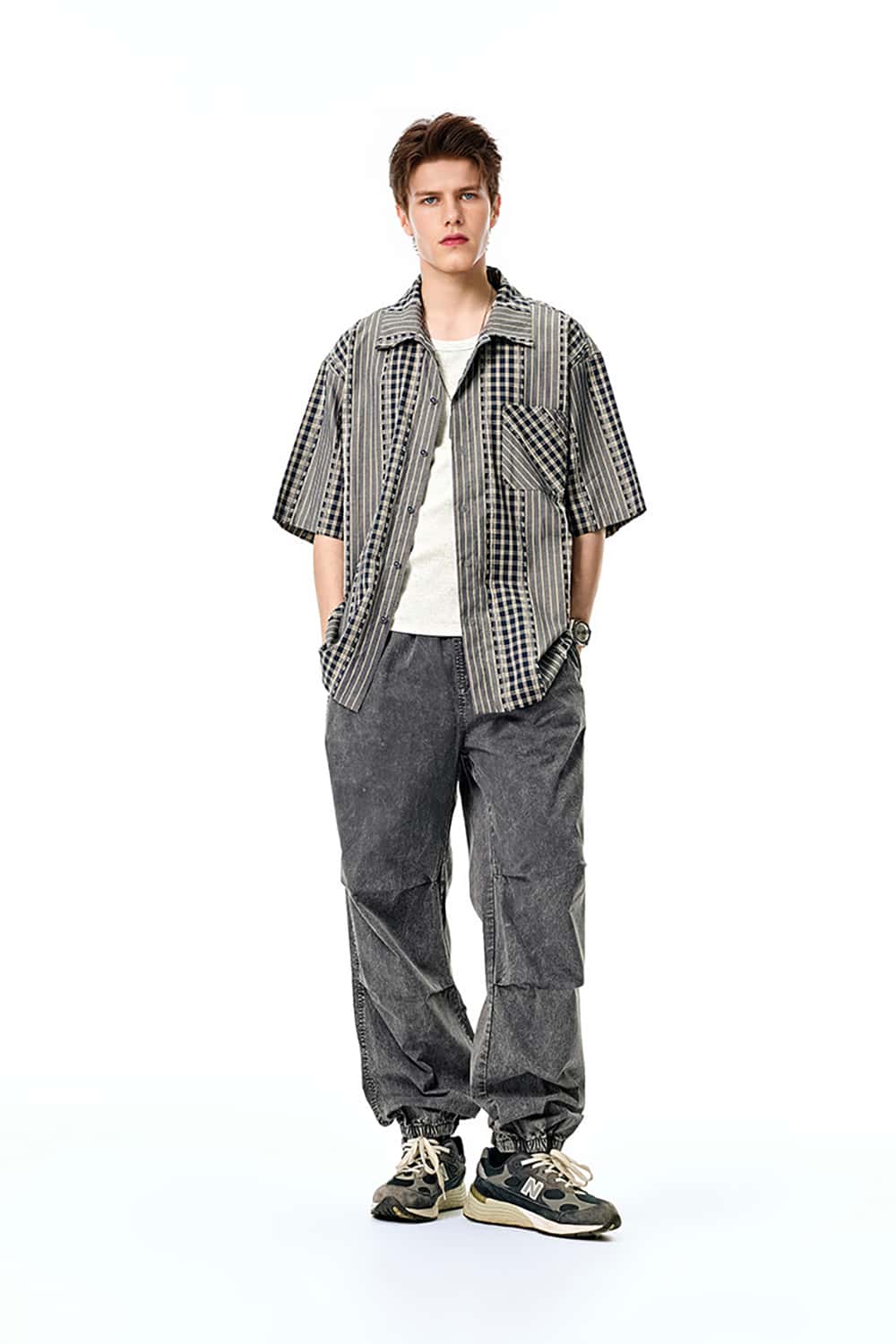 Distressed Cargo Jogger Pants - Casual Vintage Long Trousers