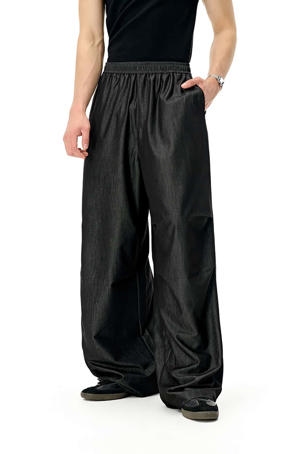 Ice Silk Denim-Like Quick-Dry Wide-Leg Casual Pants