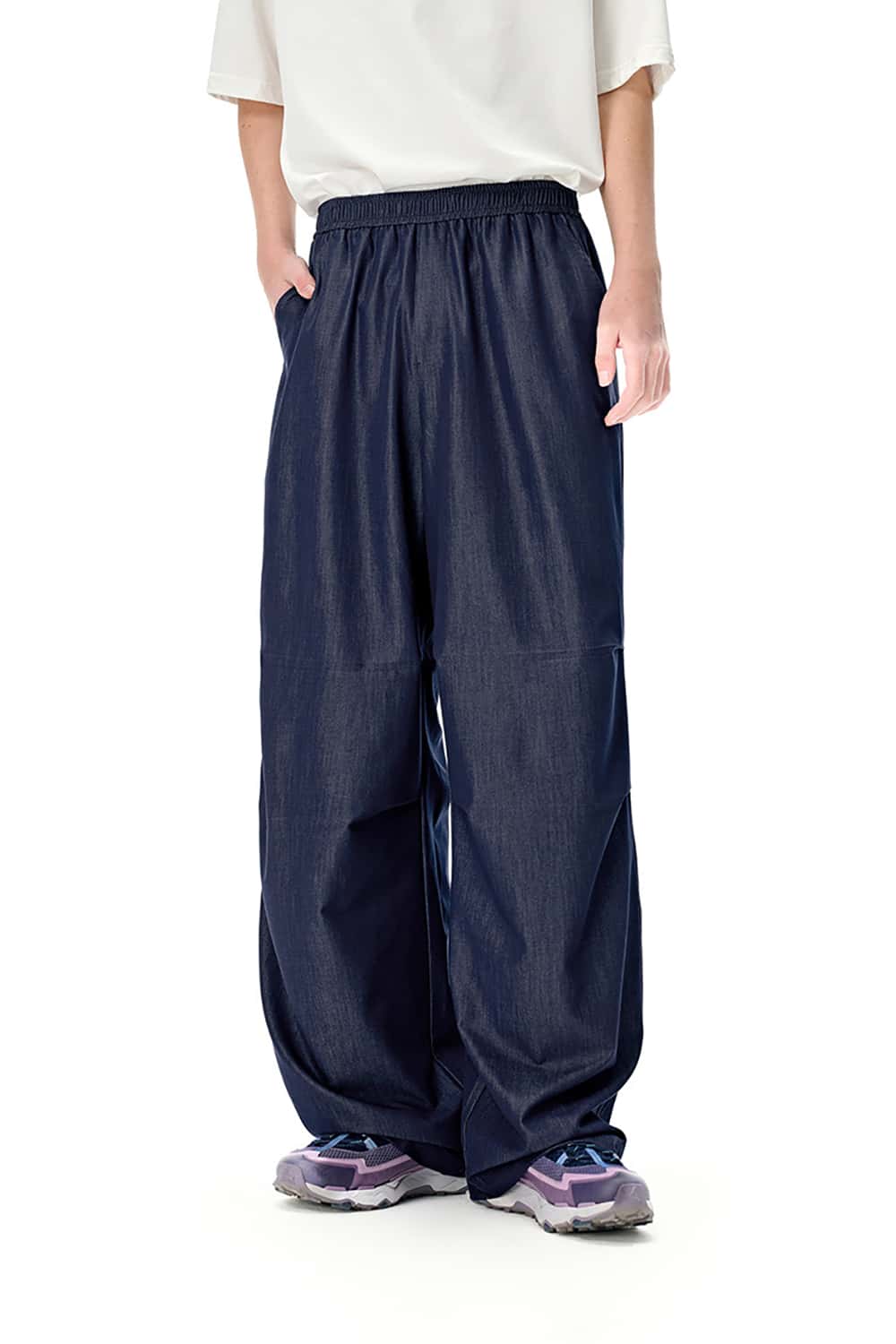 Ice Silk Denim-Like Quick-Dry Wide-Leg Casual Pants
