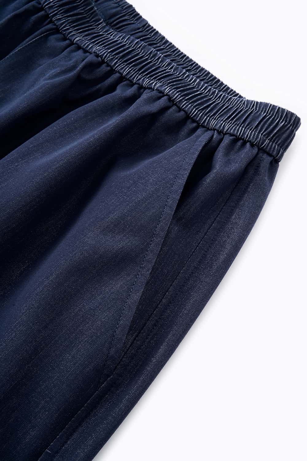 Ice Silk Denim-Like Quick-Dry Wide-Leg Casual Pants