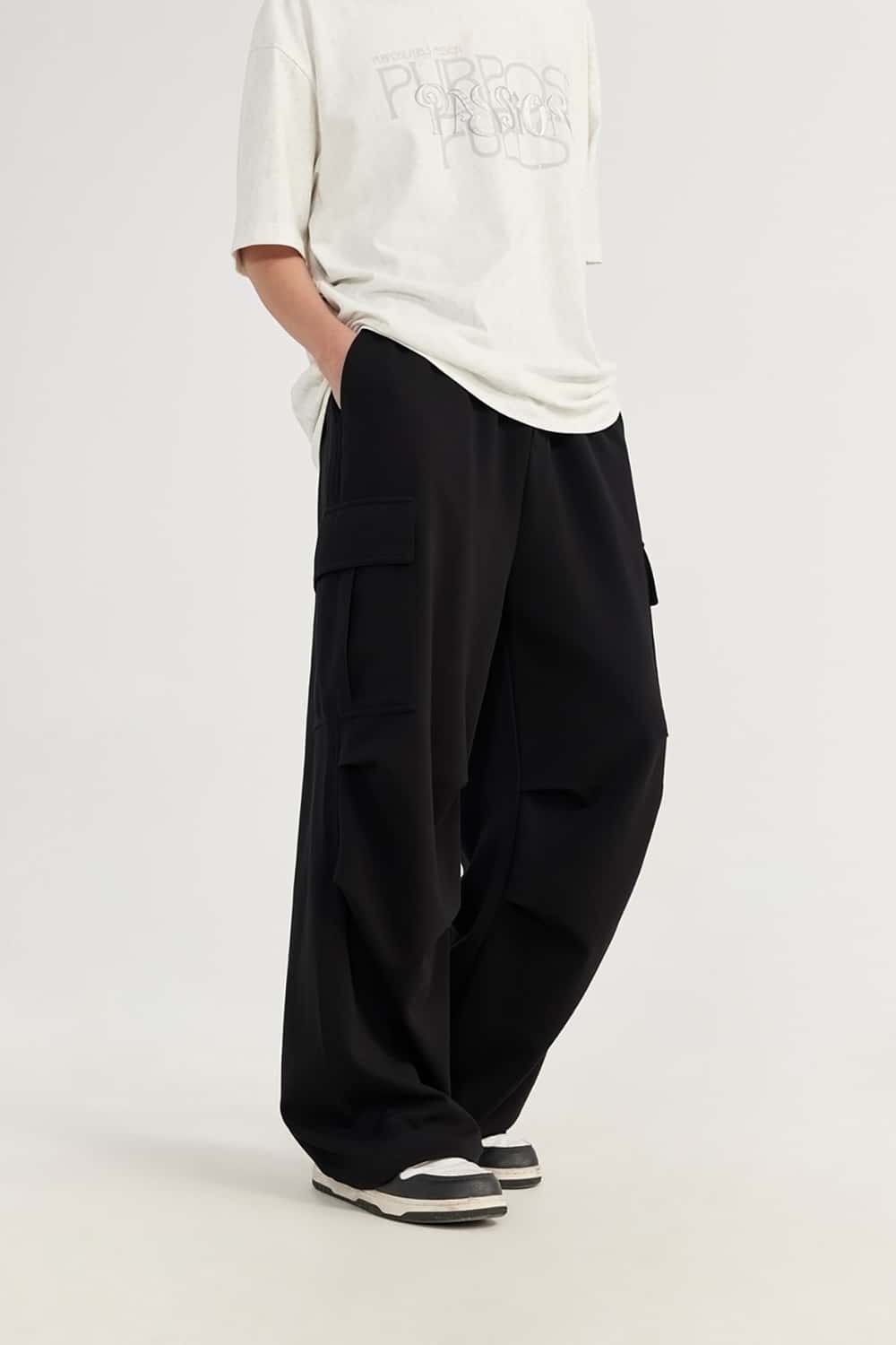 Cooling Wide-Leg Cargo Joggers - Soft Knit Athletic Casual Pants