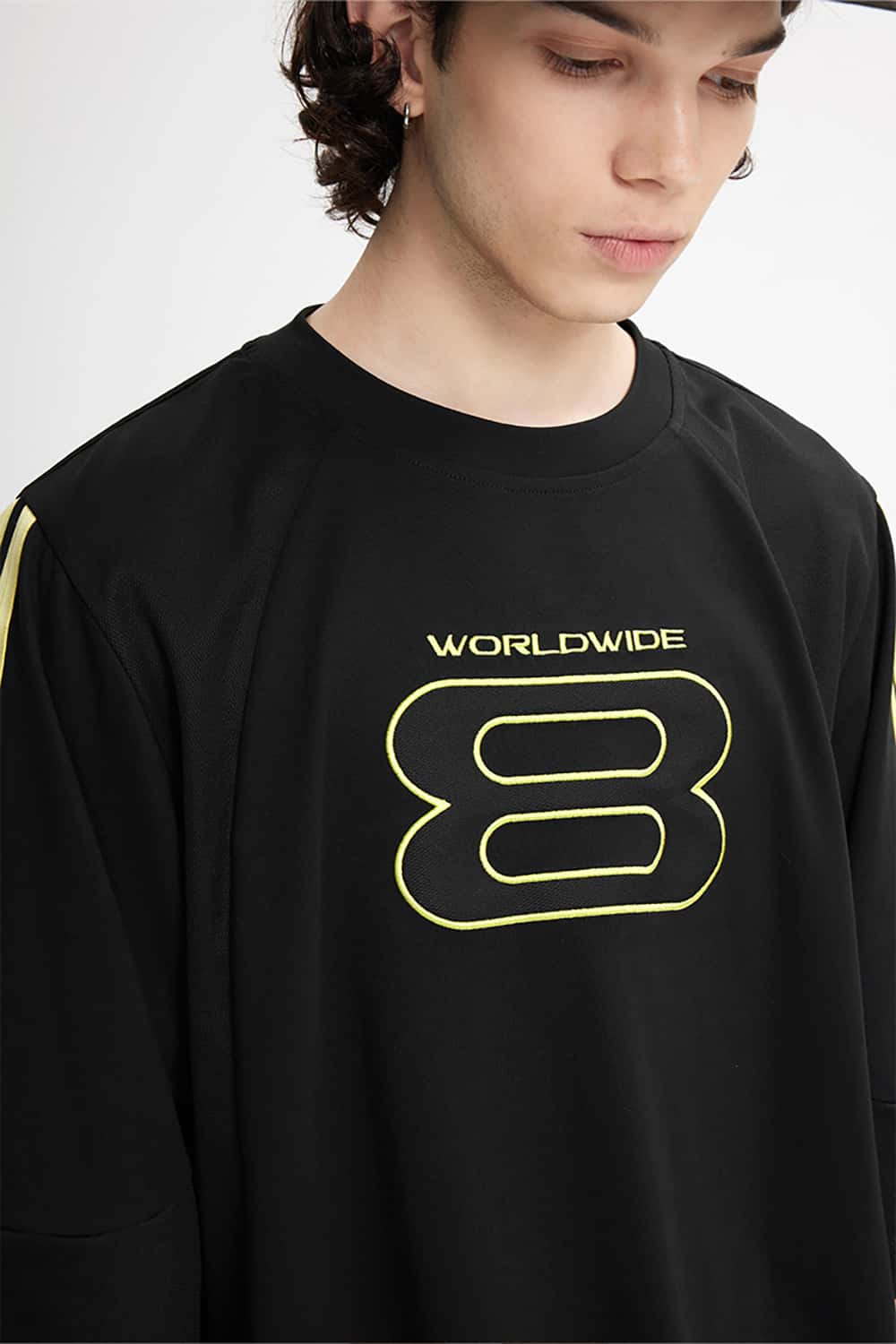 Retro Sports Embroidered T-Shirt - Jersey Style Short Sleeve