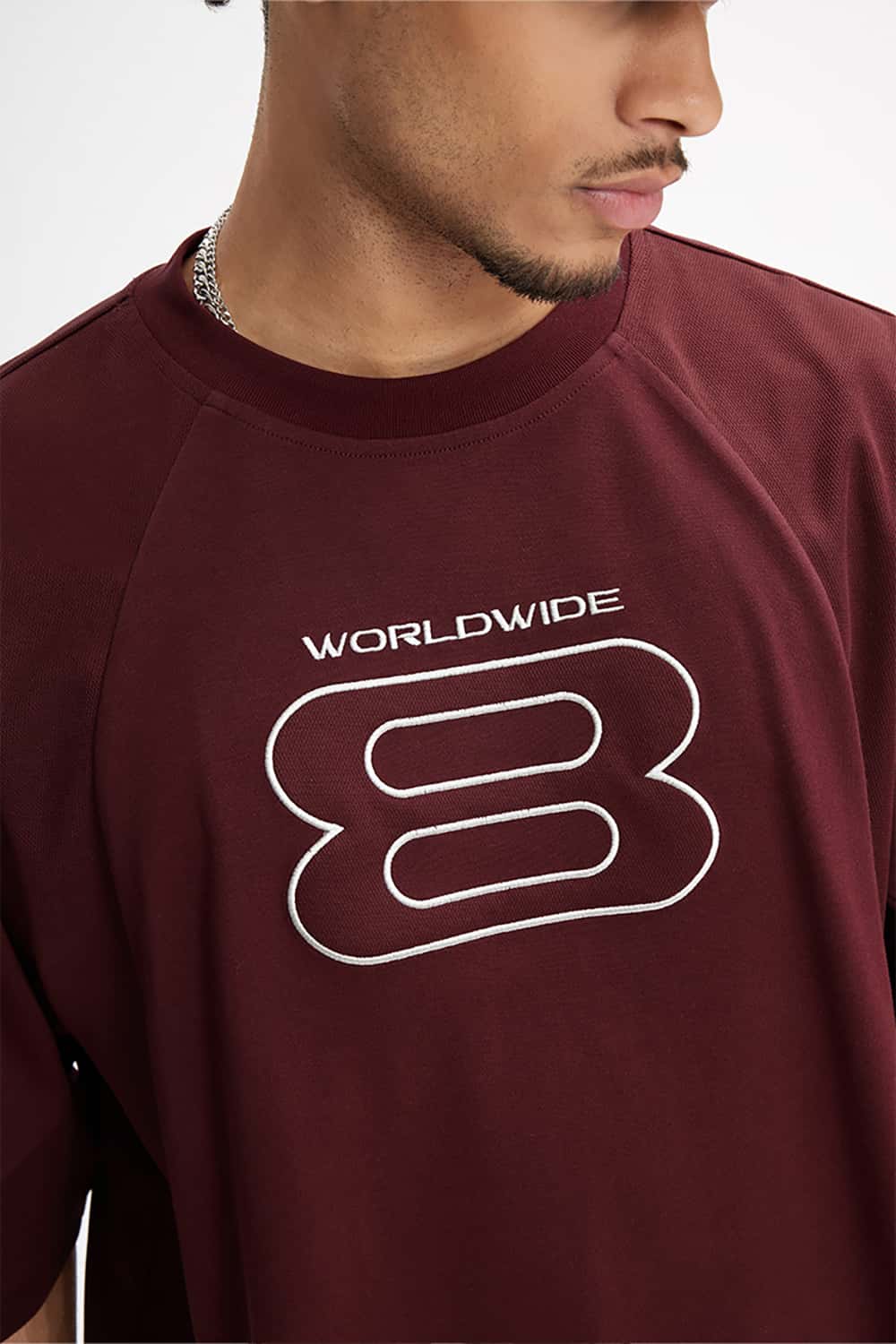 Retro Sports Embroidered T-Shirt - Jersey Style Short Sleeve
