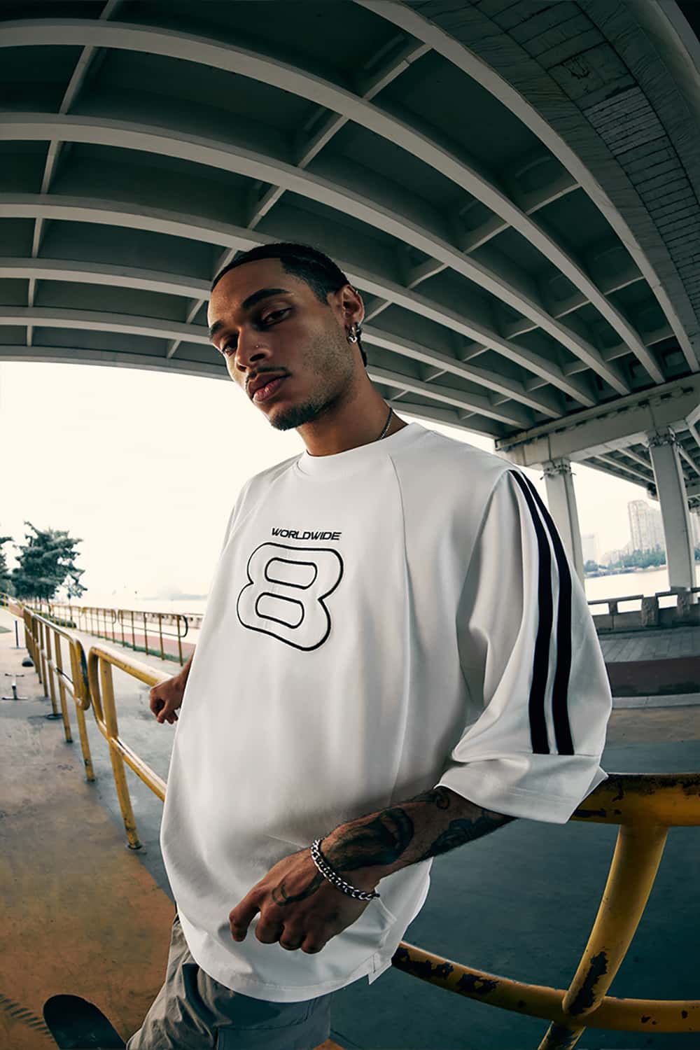 Retro Sports Embroidered T-Shirt - Jersey Style Short Sleeve
