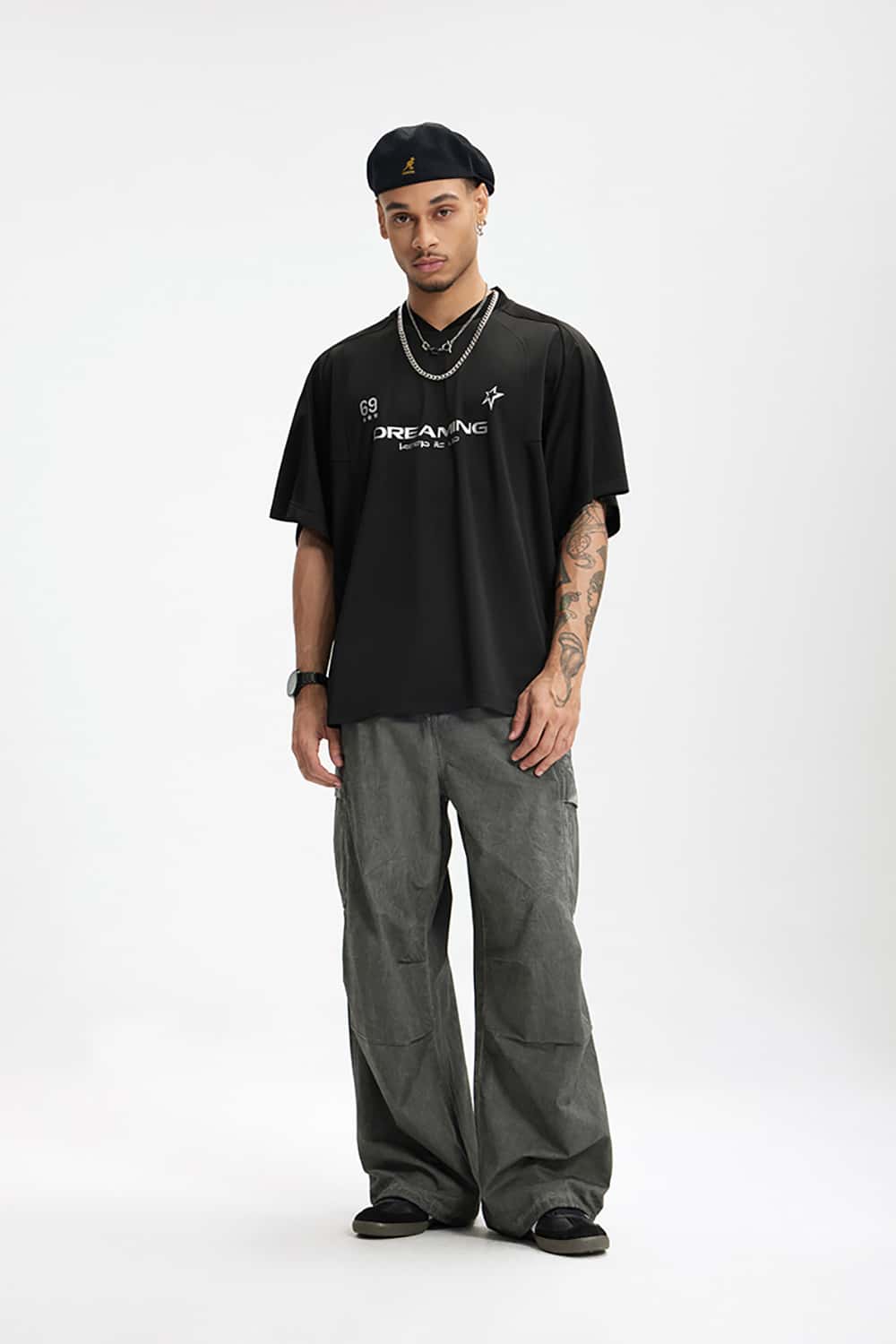 Vintage Sports Silver Foil T-Shirt - Jersey Style Short Sleeve