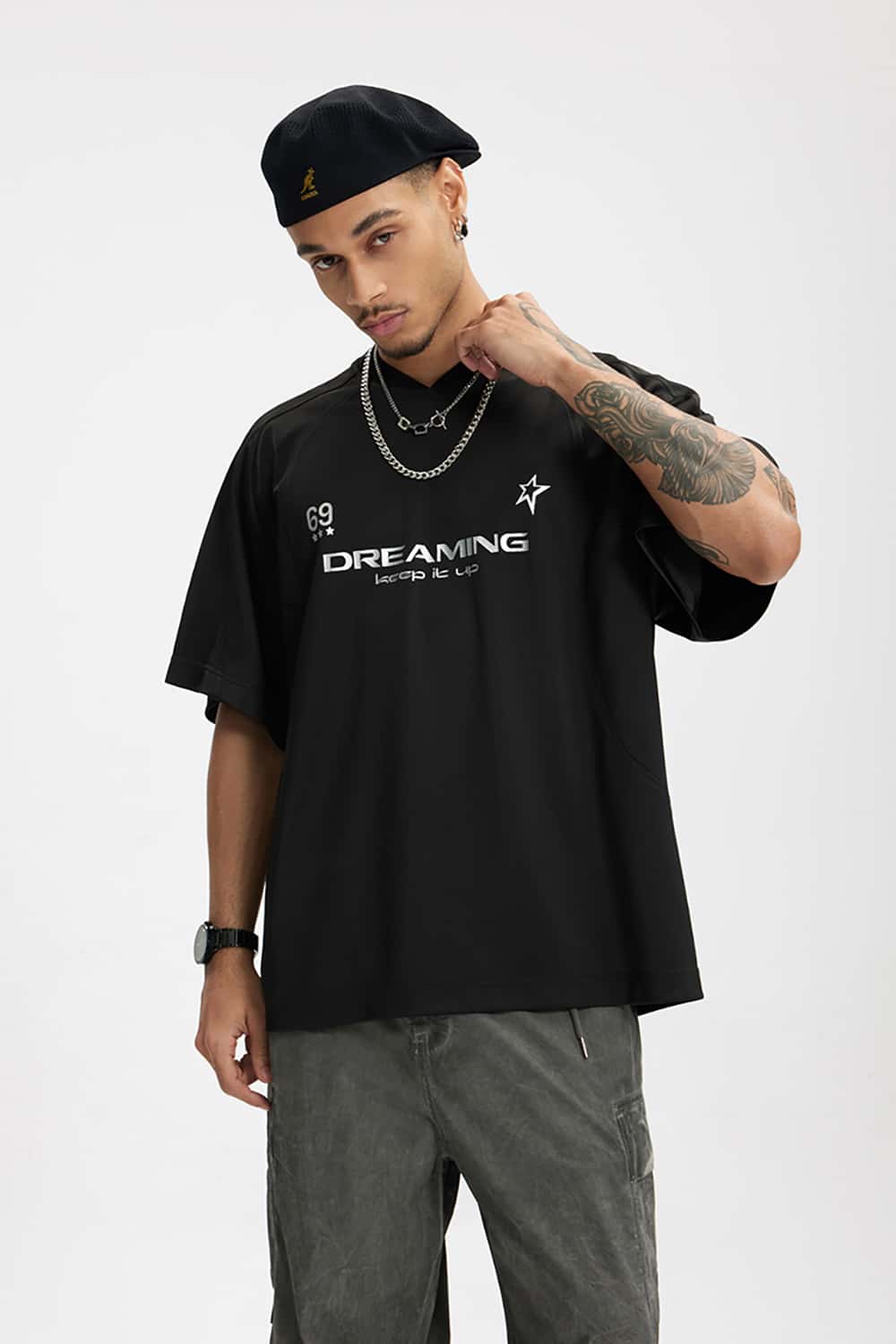 Vintage Sports Silver Foil T-Shirt - Jersey Style Short Sleeve