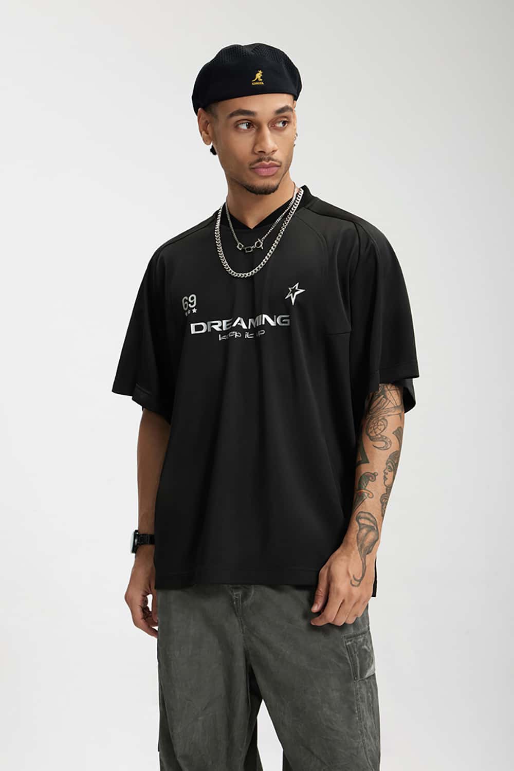 Vintage Sports Silver Foil T-Shirt - Jersey Style Short Sleeve
