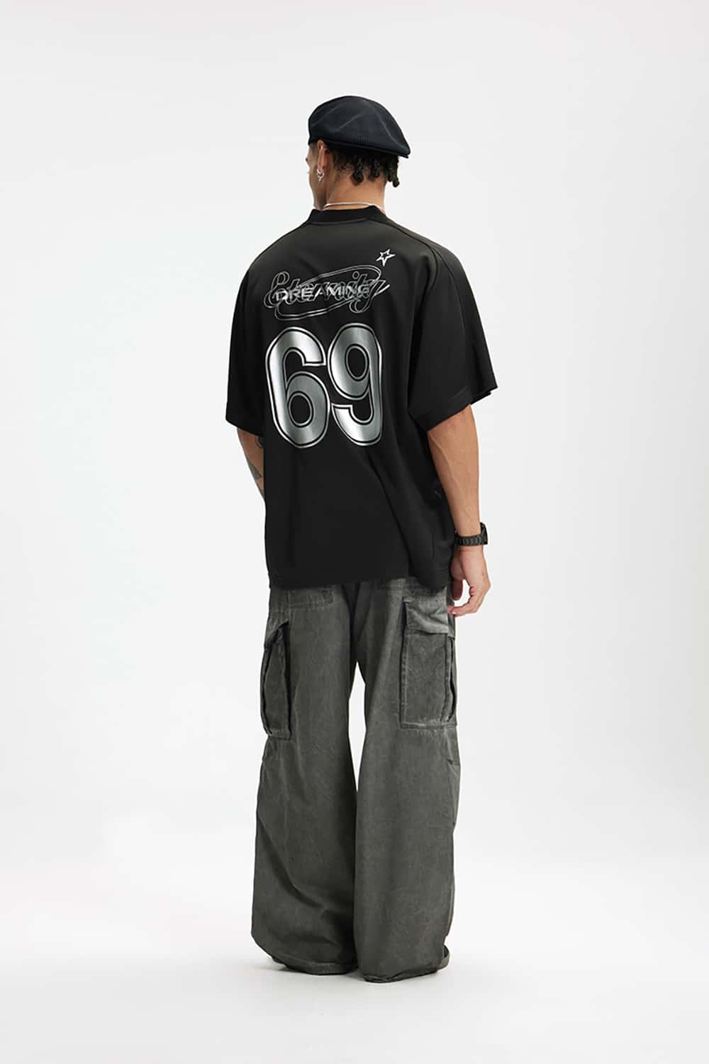 Vintage Sports Silver Foil T-Shirt - Jersey Style Short Sleeve