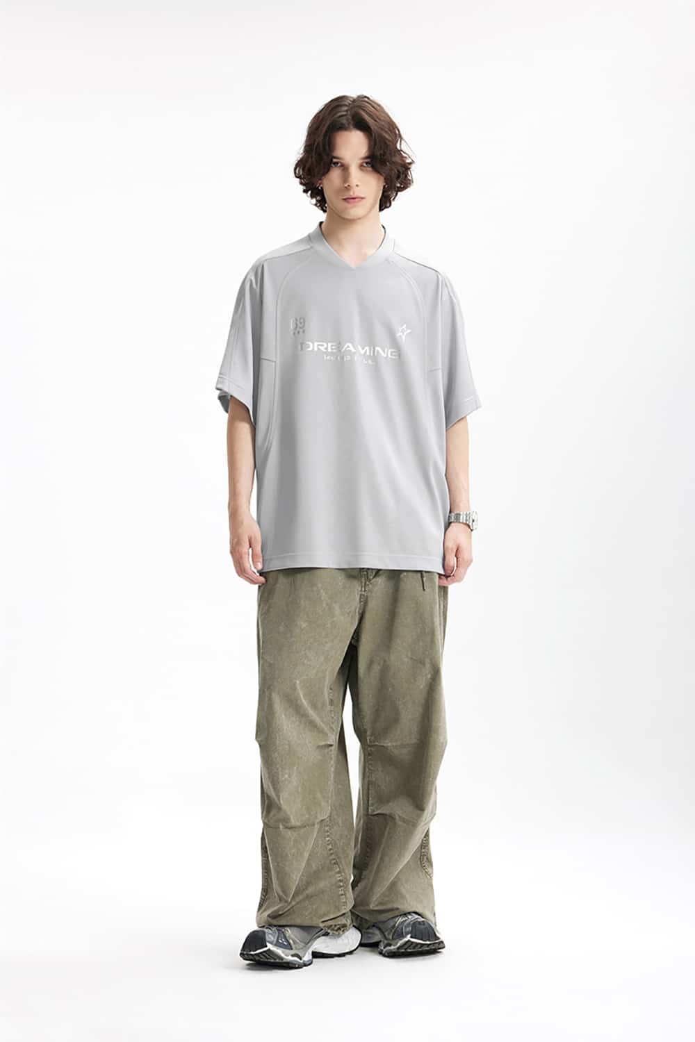 Vintage Sports Silver Foil T-Shirt - Jersey Style Short Sleeve