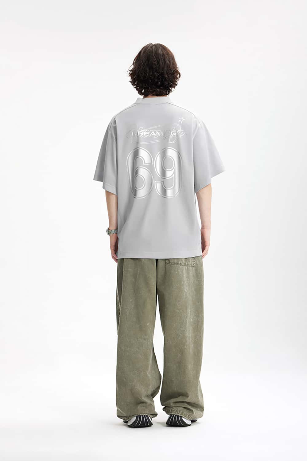 Vintage Sports Silver Foil T-Shirt - Jersey Style Short Sleeve