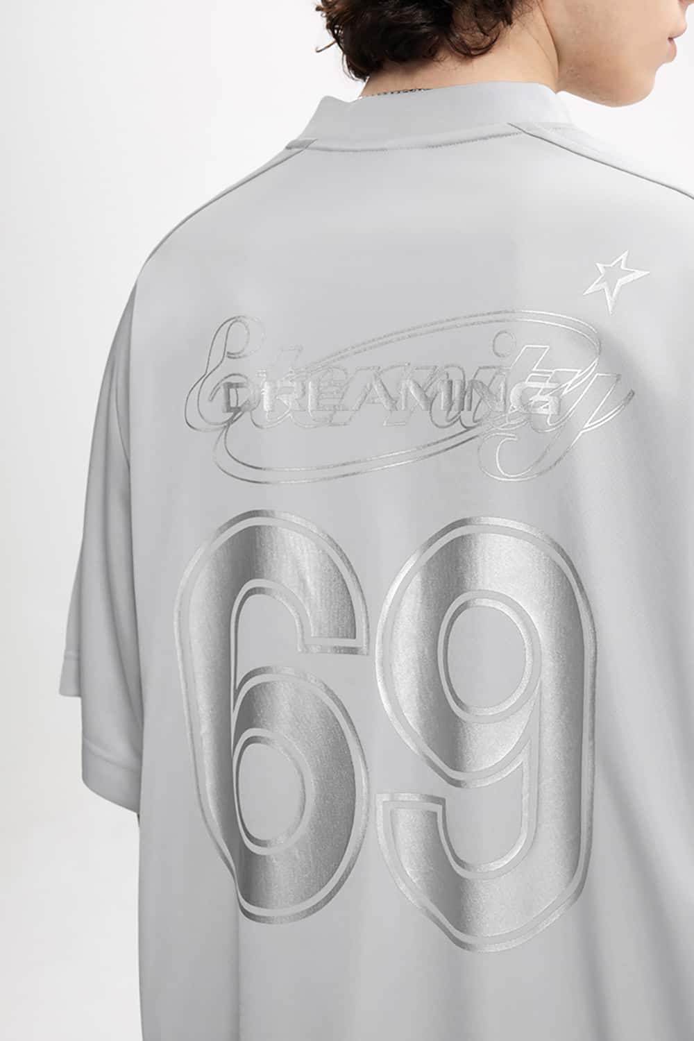 Vintage Sports Silver Foil T-Shirt - Jersey Style Short Sleeve
