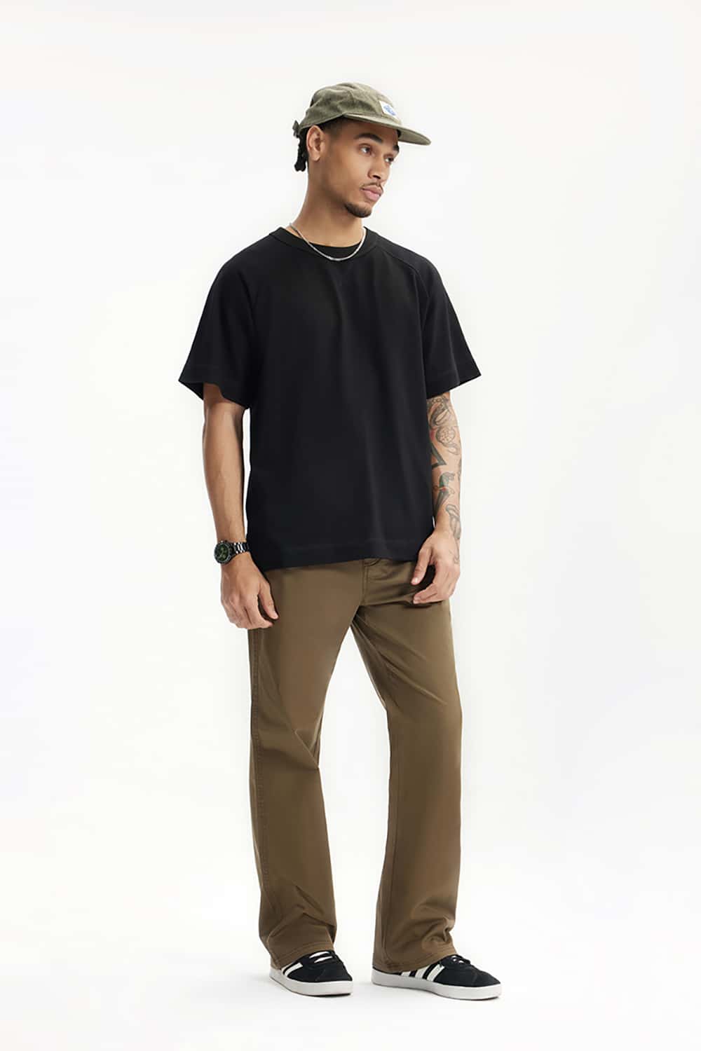Heavyweight Hemp Cotton T-Shirt with Side Split Hem - Vintage Short Sleeve