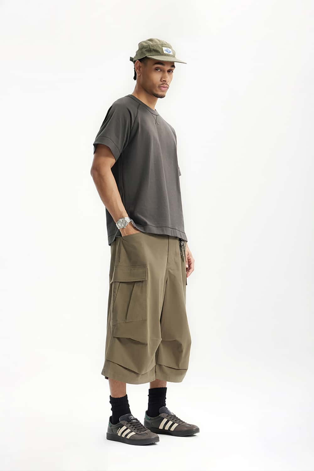 Heavyweight Hemp Cotton T-Shirt with Side Split Hem - Vintage Short Sleeve