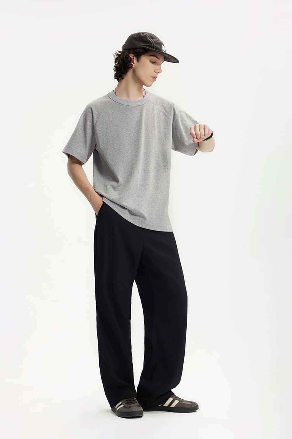 Heavyweight Hemp Cotton T-Shirt with Side Split Hem - Vintage Short Sleeve