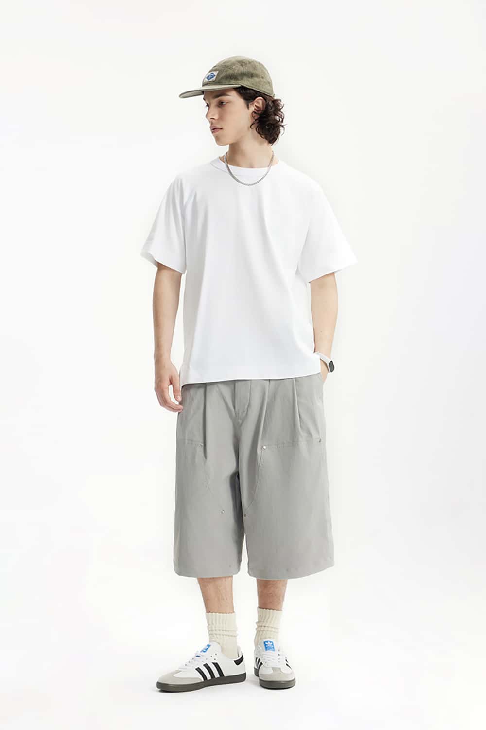 Heavyweight Hemp Cotton T-Shirt with Side Split Hem - Vintage Short Sleeve