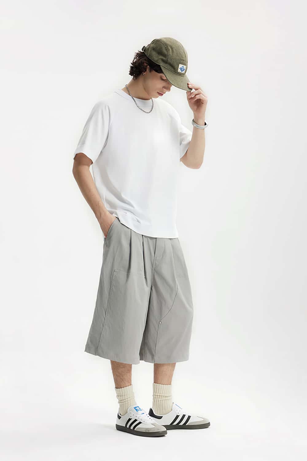 Heavyweight Hemp Cotton T-Shirt with Side Split Hem - Vintage Short Sleeve
