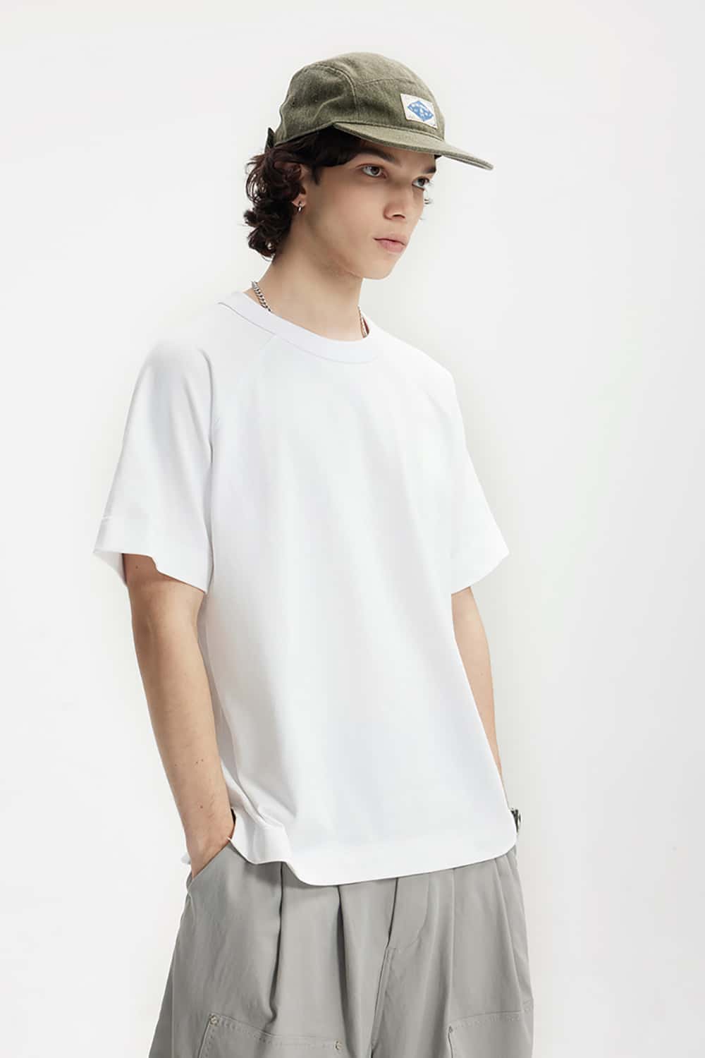 Heavyweight Hemp Cotton T-Shirt with Side Split Hem - Vintage Short Sleeve