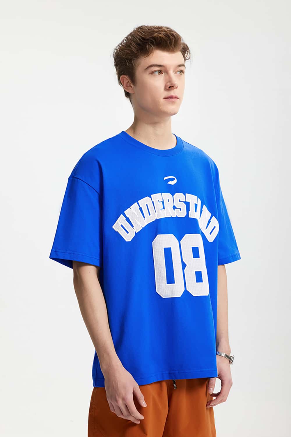 Foam Letter Print T-Shirt with Numeric Design - Short Sleeve