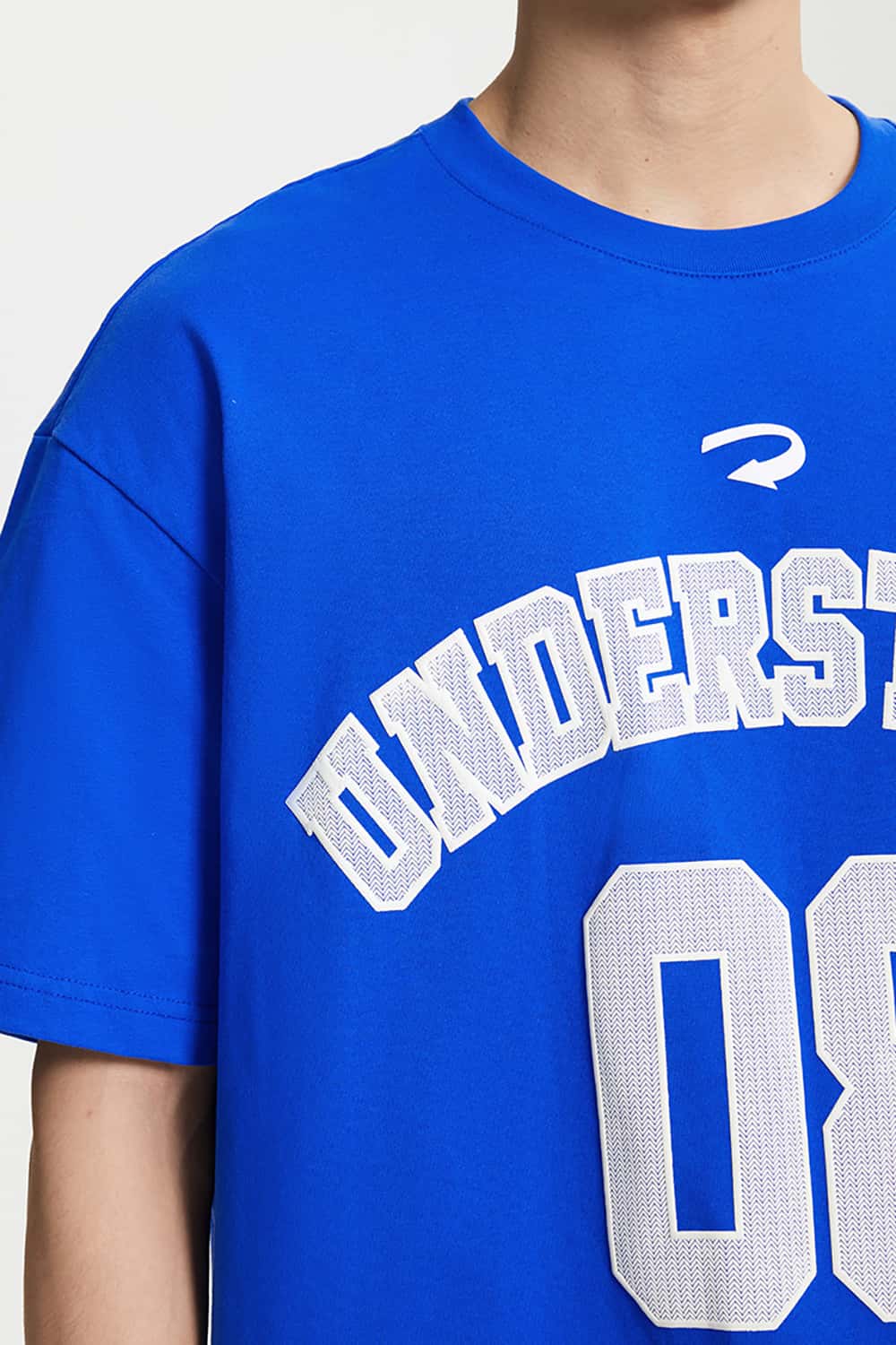 Foam Letter Print T-Shirt with Numeric Design - Short Sleeve