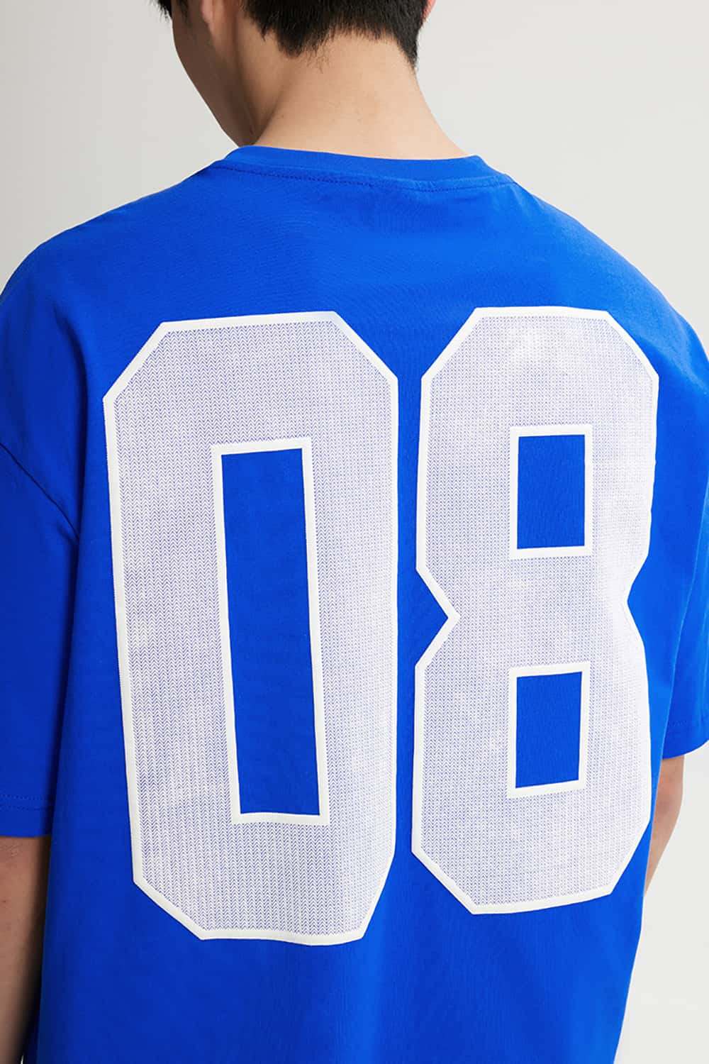 Foam Letter Print T-Shirt with Numeric Design - Short Sleeve