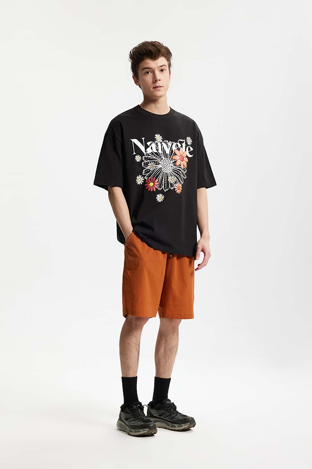 Iridescent Foam Daisy Print T-Shirt - Loose Streetwear Short Sleeve