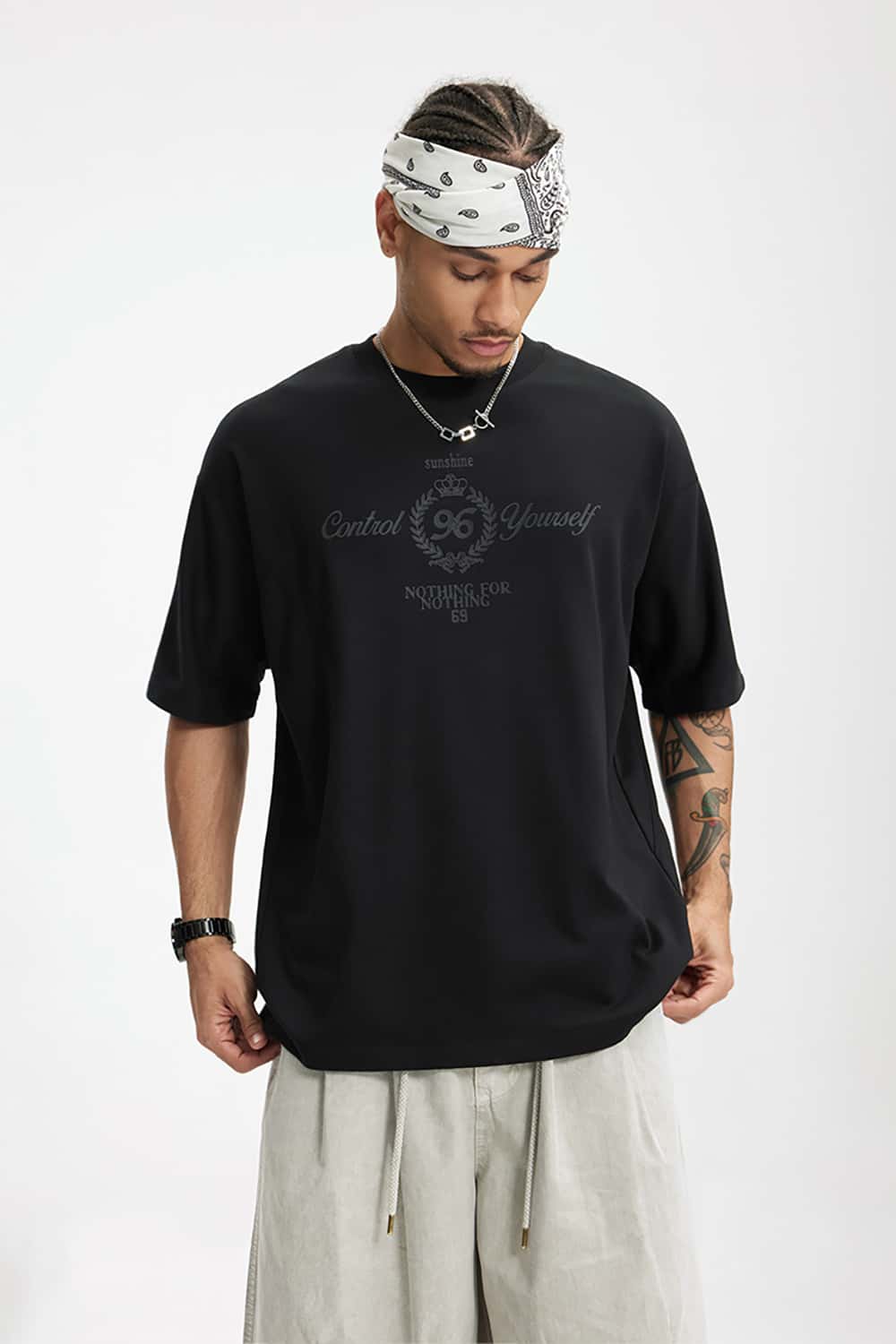 Tech-Inspired Transparent Letter Print T-Shirt - Six-in-One Sports Short Sleeve