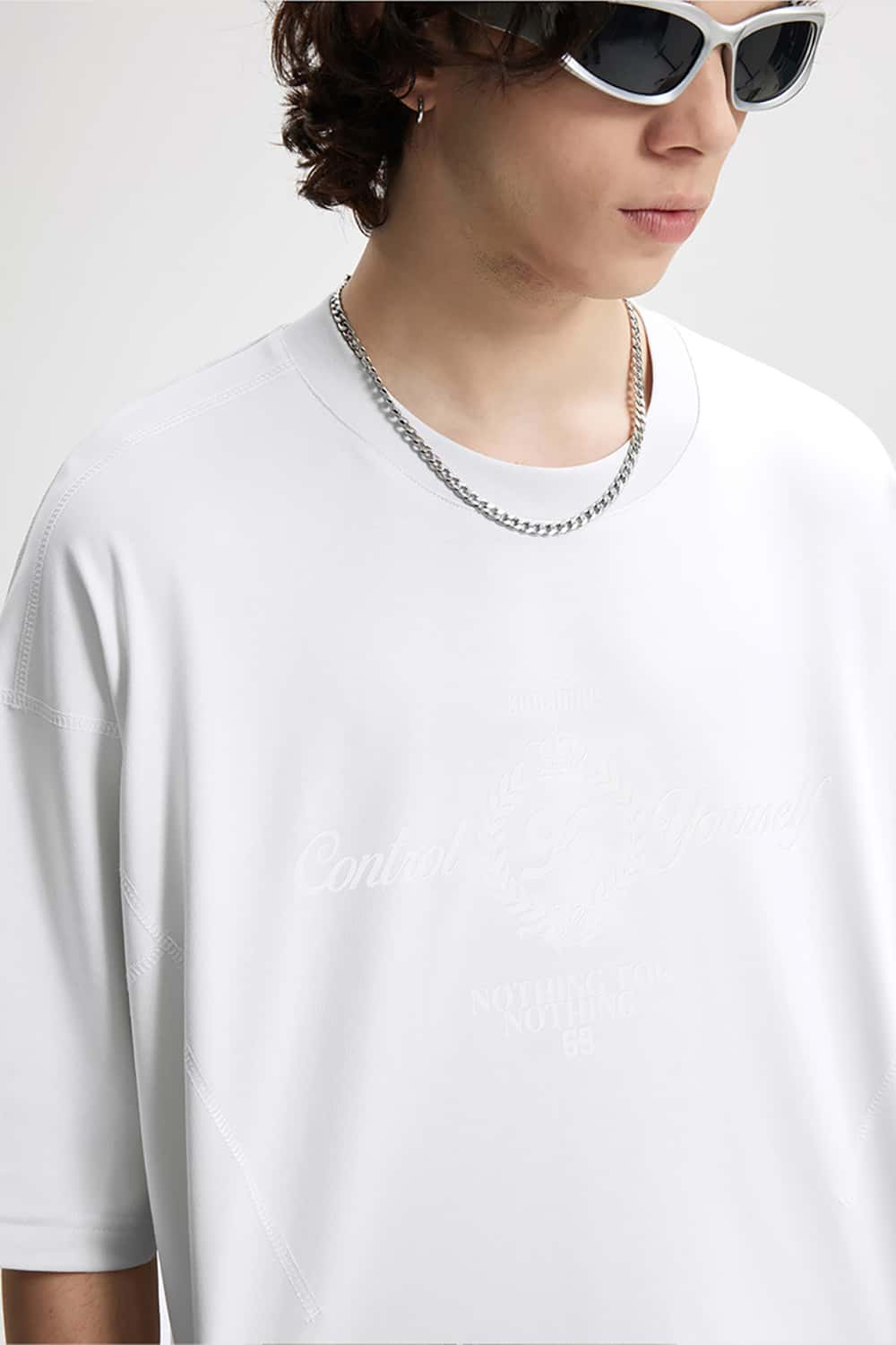 Tech-Inspired Transparent Letter Print T-Shirt - Six-in-One Sports Short Sleeve