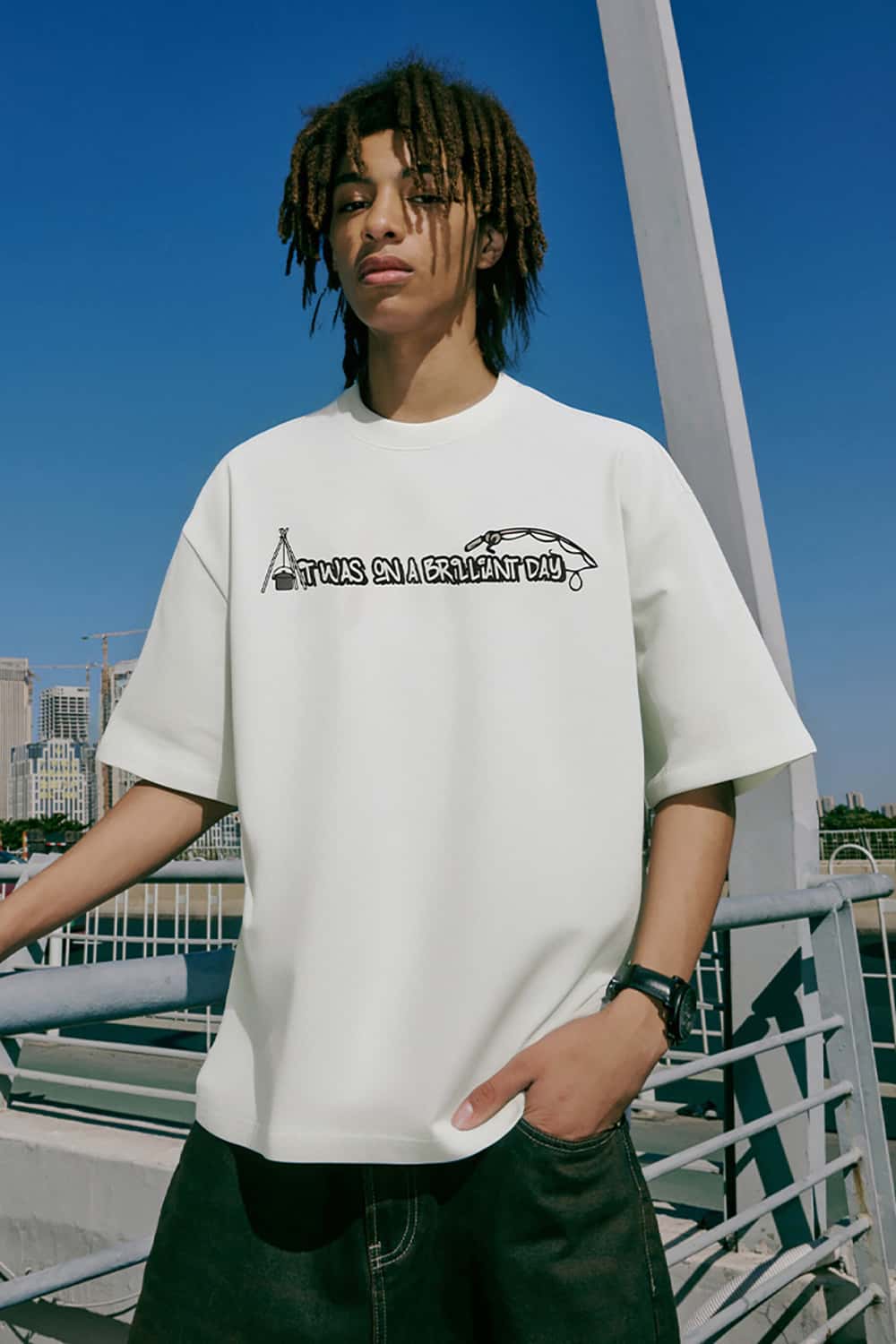 Outdoor Camping Fishing Print T-Shirt with Sorona Cool Feel Short Sleeve