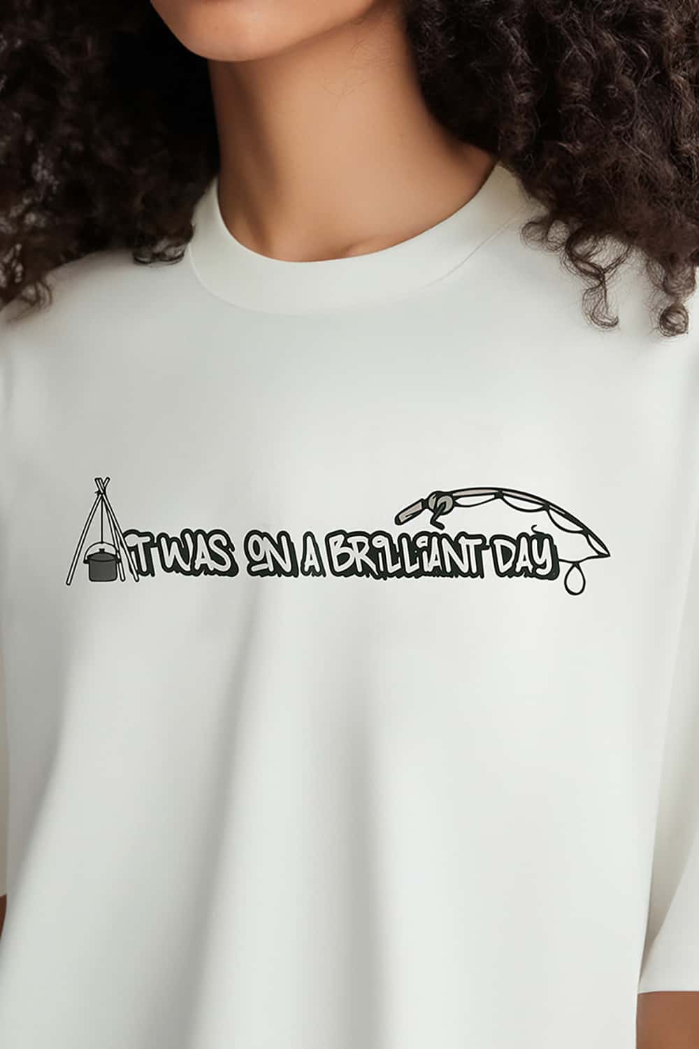 Outdoor Camping Fishing Print T-Shirt with Sorona Cool Feel Short Sleeve