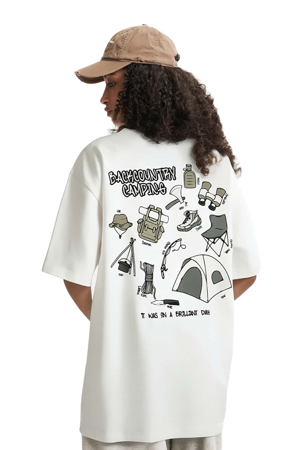 Outdoor Camping Fishing Print T-Shirt with Sorona Cool Feel Short Sleeve