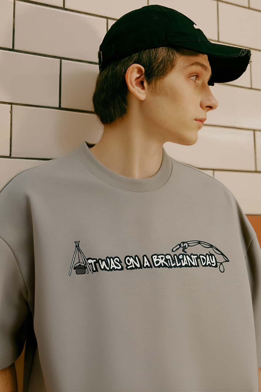 Outdoor Camping Fishing Print T-Shirt with Sorona Cool Feel Short Sleeve