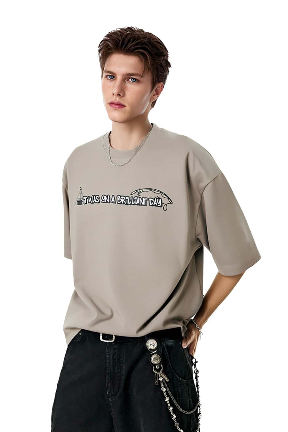 Outdoor Camping Fishing Print T-Shirt with Sorona Cool Feel Short Sleeve