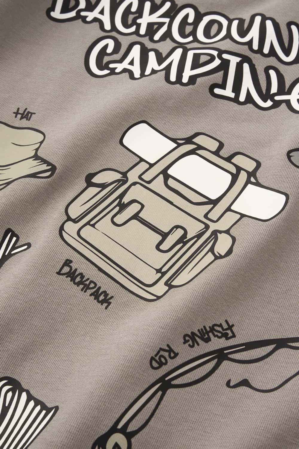 Outdoor Camping Fishing Print T-Shirt with Sorona Cool Feel Short Sleeve