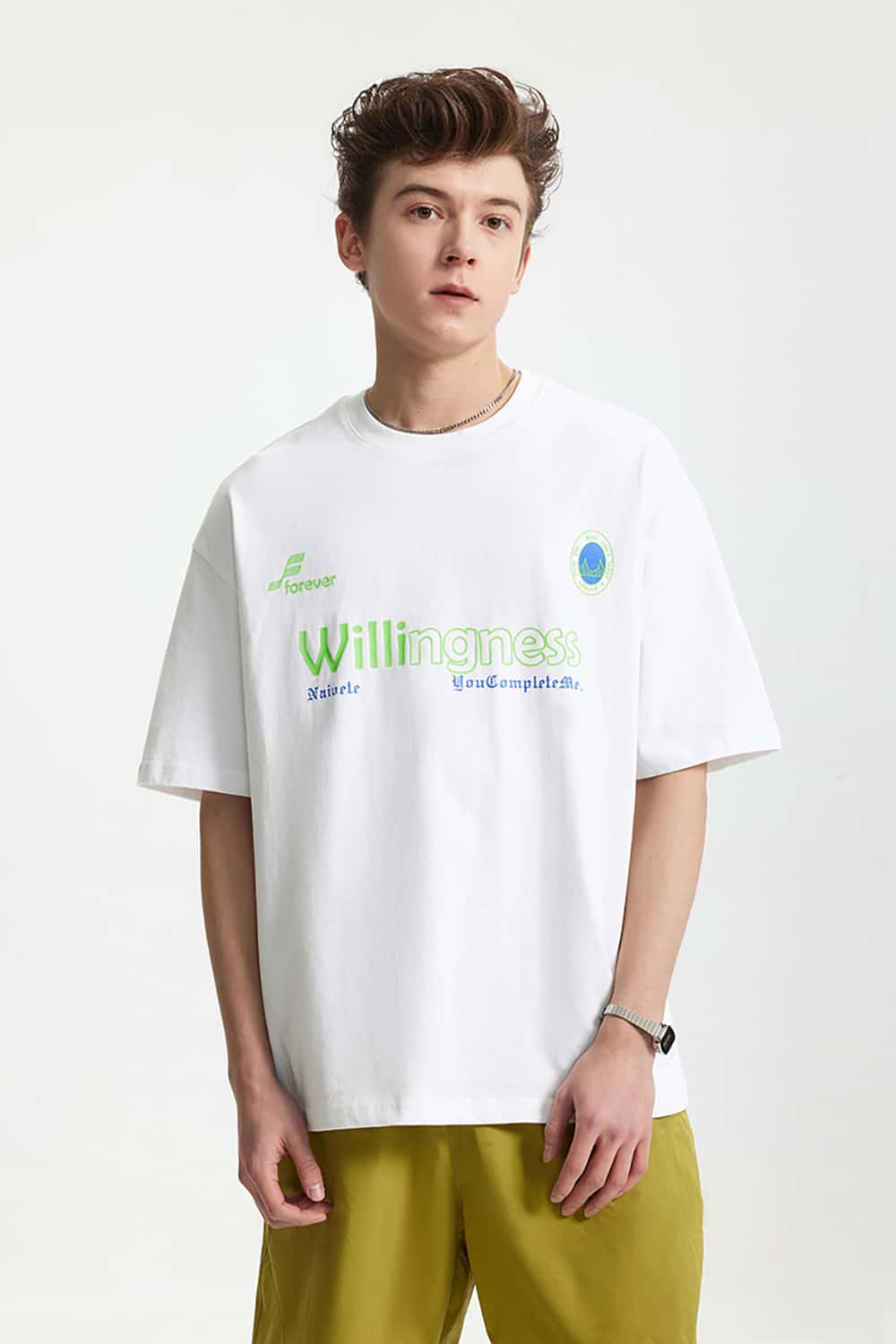 Thick Letter Print T-Shirt - Loose Streetwear Short Sleeve