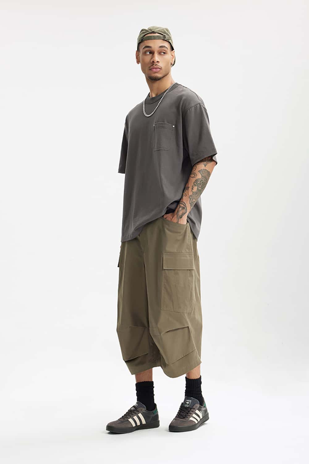Heavyweight Hemp Cotton Rivet Pocket T-Shirt - Loose Fit Short Sleeve Solid Top