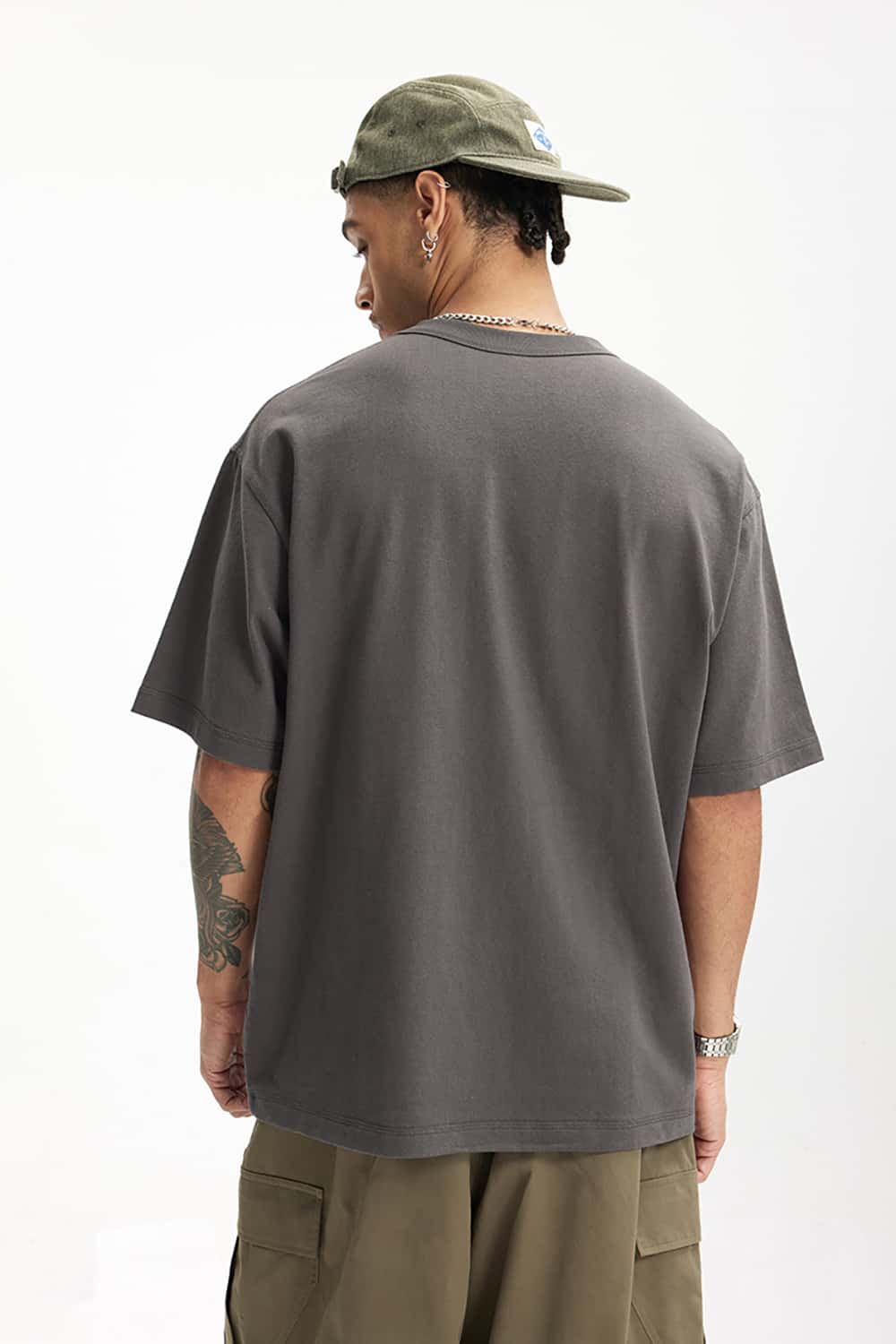 Heavyweight Hemp Cotton Rivet Pocket T-Shirt - Loose Fit Short Sleeve Solid Top