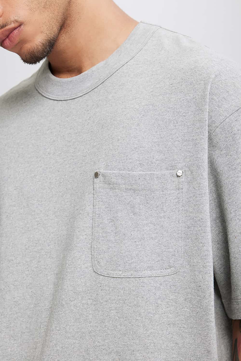 Heavyweight Hemp Cotton Rivet Pocket T-Shirt - Loose Fit Short Sleeve Solid Top