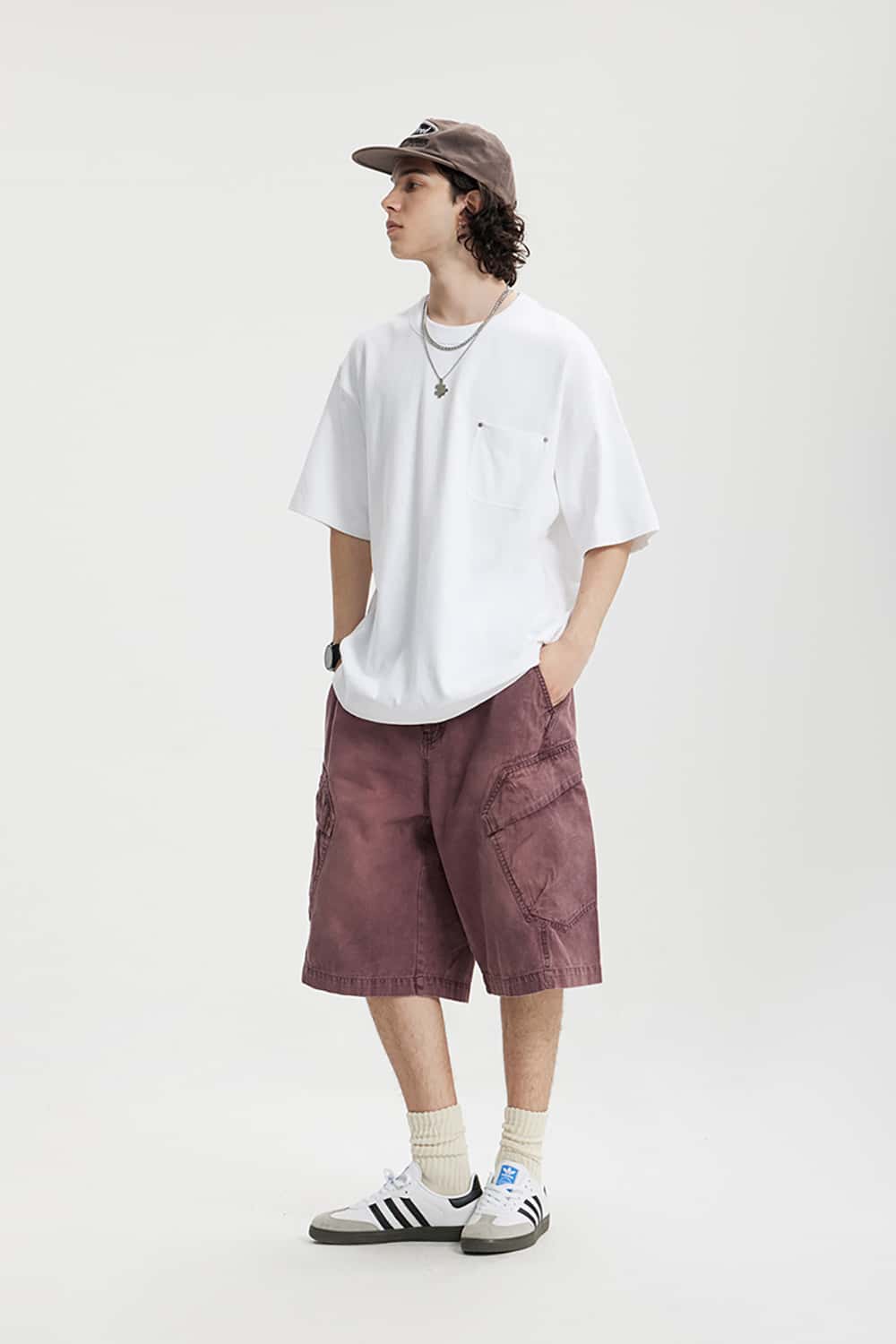 Heavyweight Hemp Cotton Rivet Pocket T-Shirt - Loose Fit Short Sleeve Solid Top